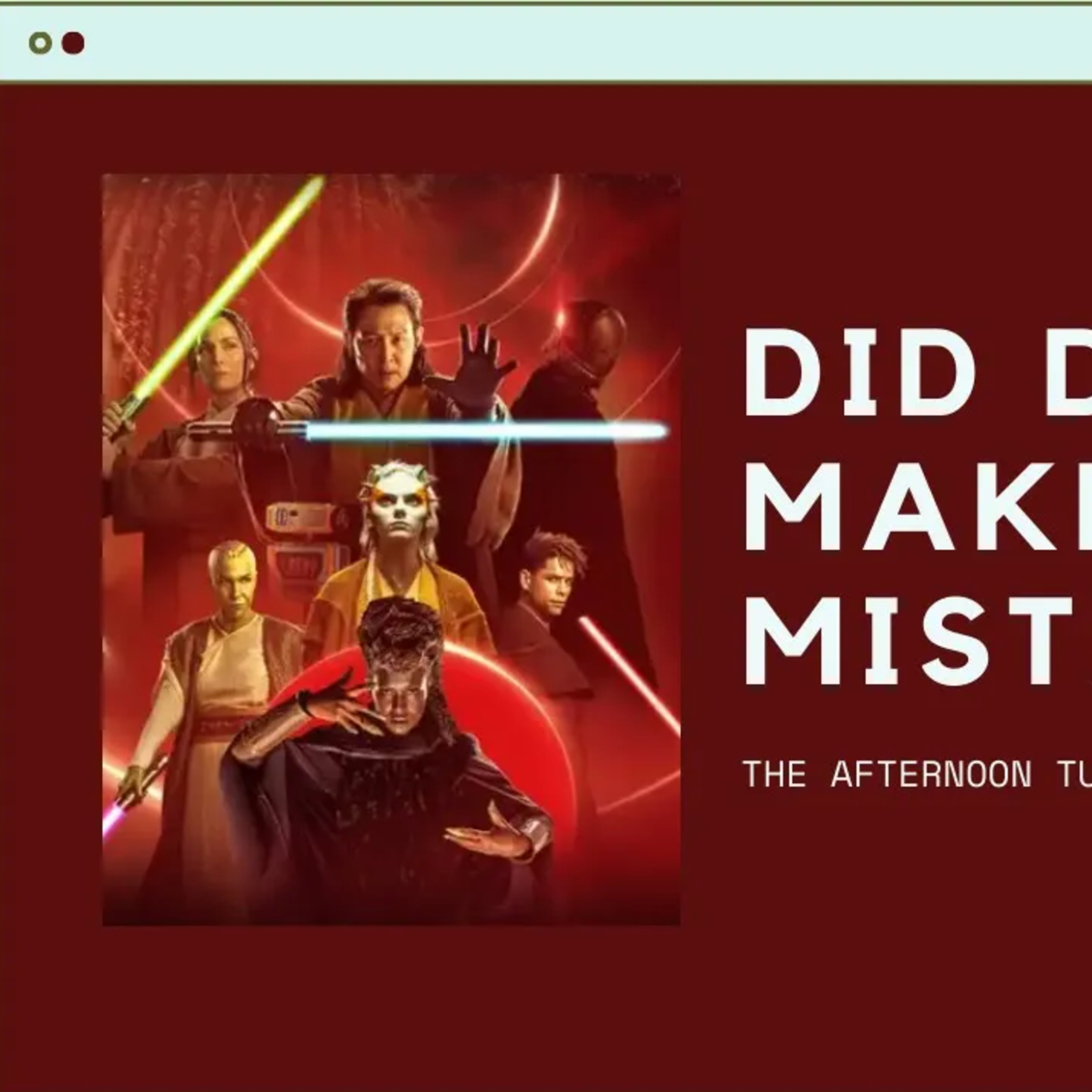 IS THIS A GOOD THING? | STAR WARS THE ACOLYTE GETS CANCELED | THE AFTERNOON TUNE episode artwork
