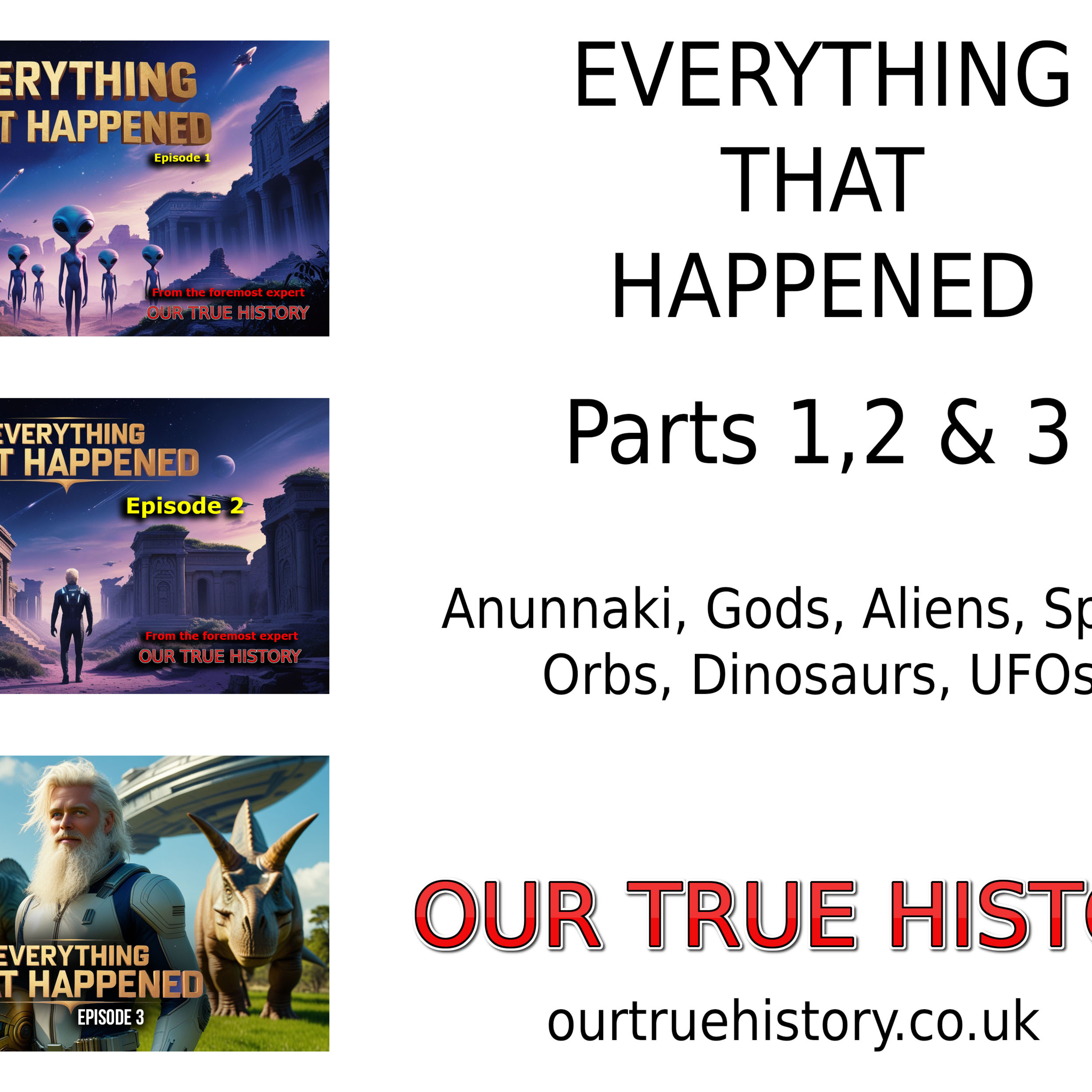 EVERYTHING THAT HAPPENED parts 1 2 & 3, Anunnaki, Aliens, Gods, Spirits, Universe, Big bang, UFOs episode artwork