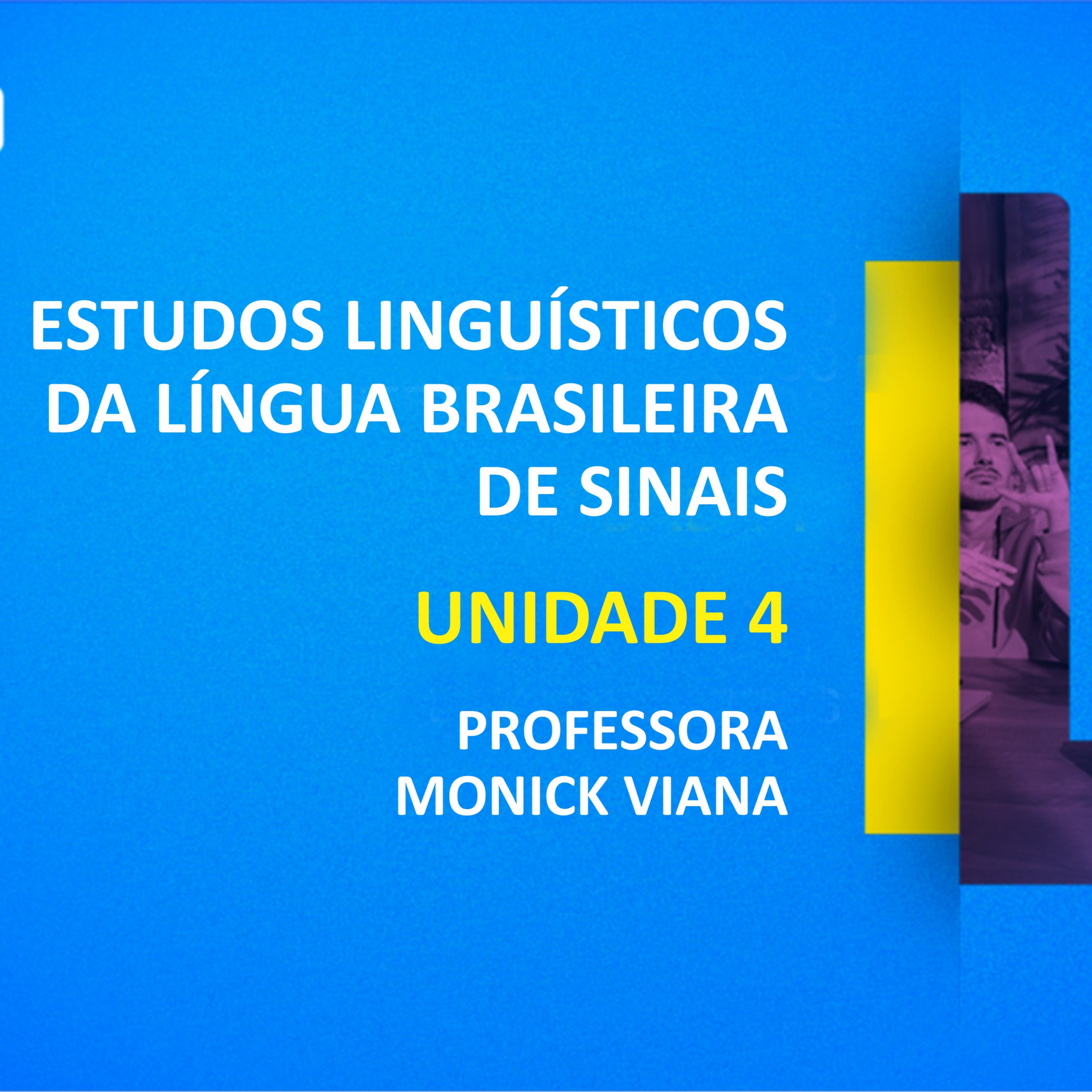 CURSO TÉCNICO EM TRADUÇÃO E INTERPRETAÇÃO DE LIBRAS | ESTUDOS LINGUÍSTICOS DA LÍNGUA BRASILEIRA DE SINAIS | UNIDADE 4