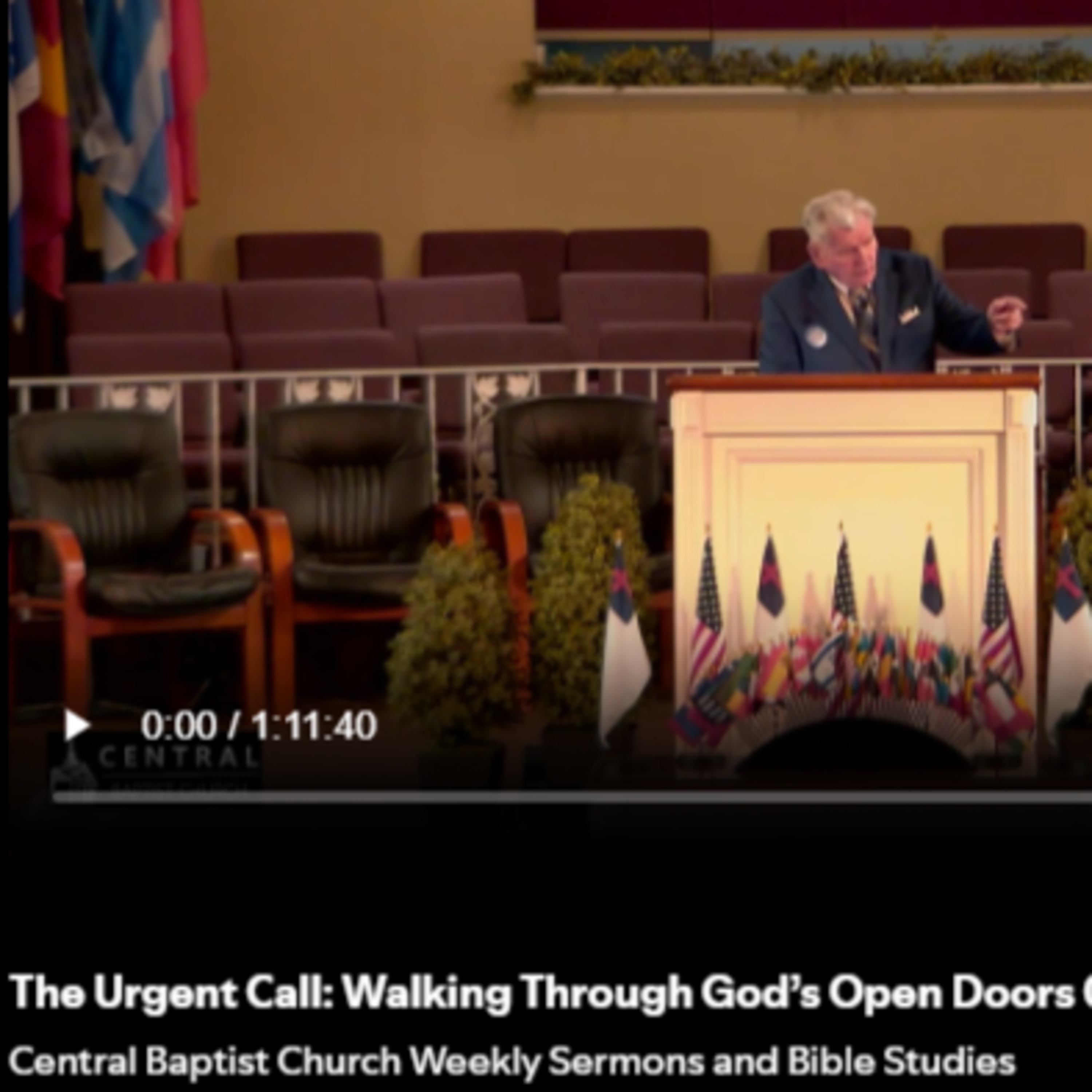 Central Baptist Church Weekly Sermons and Bible Studies