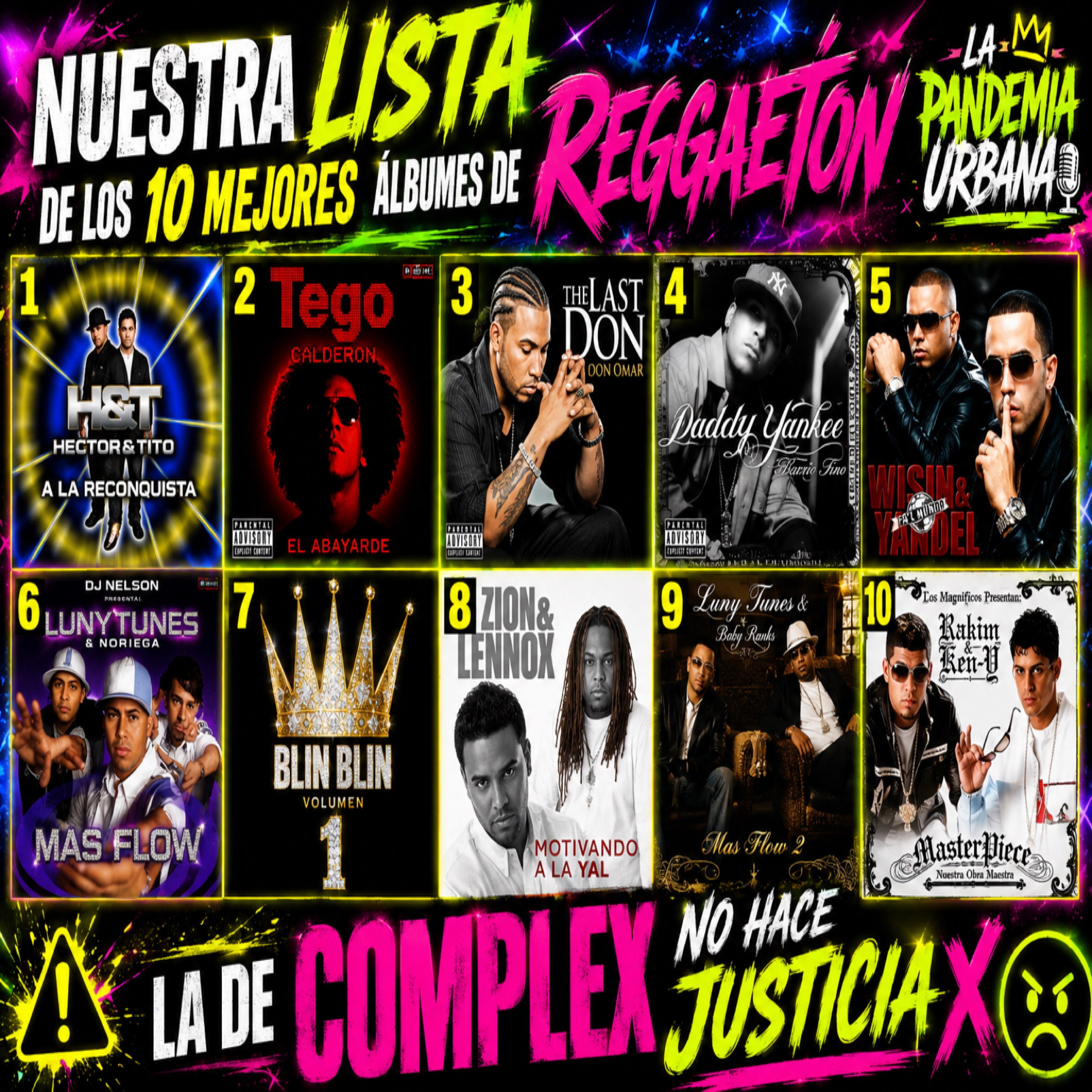 TOP 10 Álbumes de Reggaetón de la Historia: Corregimos la Lista de Complex