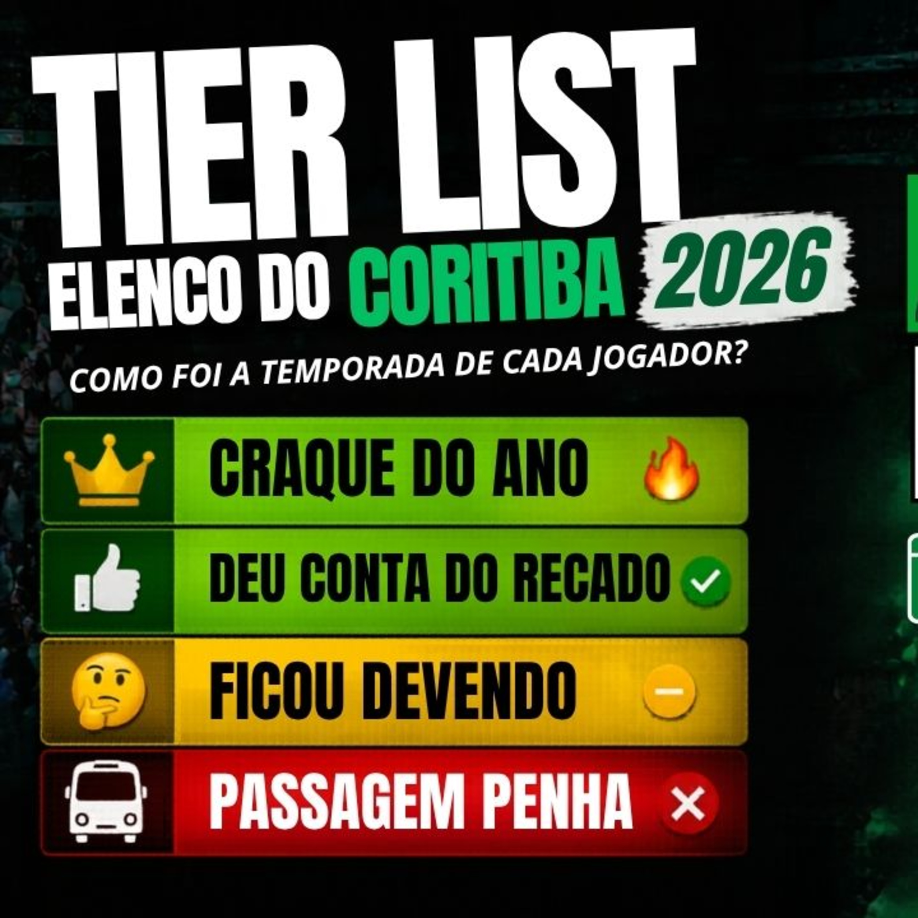 RESENHA DE DOMINGO | TIER LIST DO ELENCO DO CORITIBA 2026 | QUEM FOI BEM E QUEM DEIXOU A DESEJAR? episode artwork