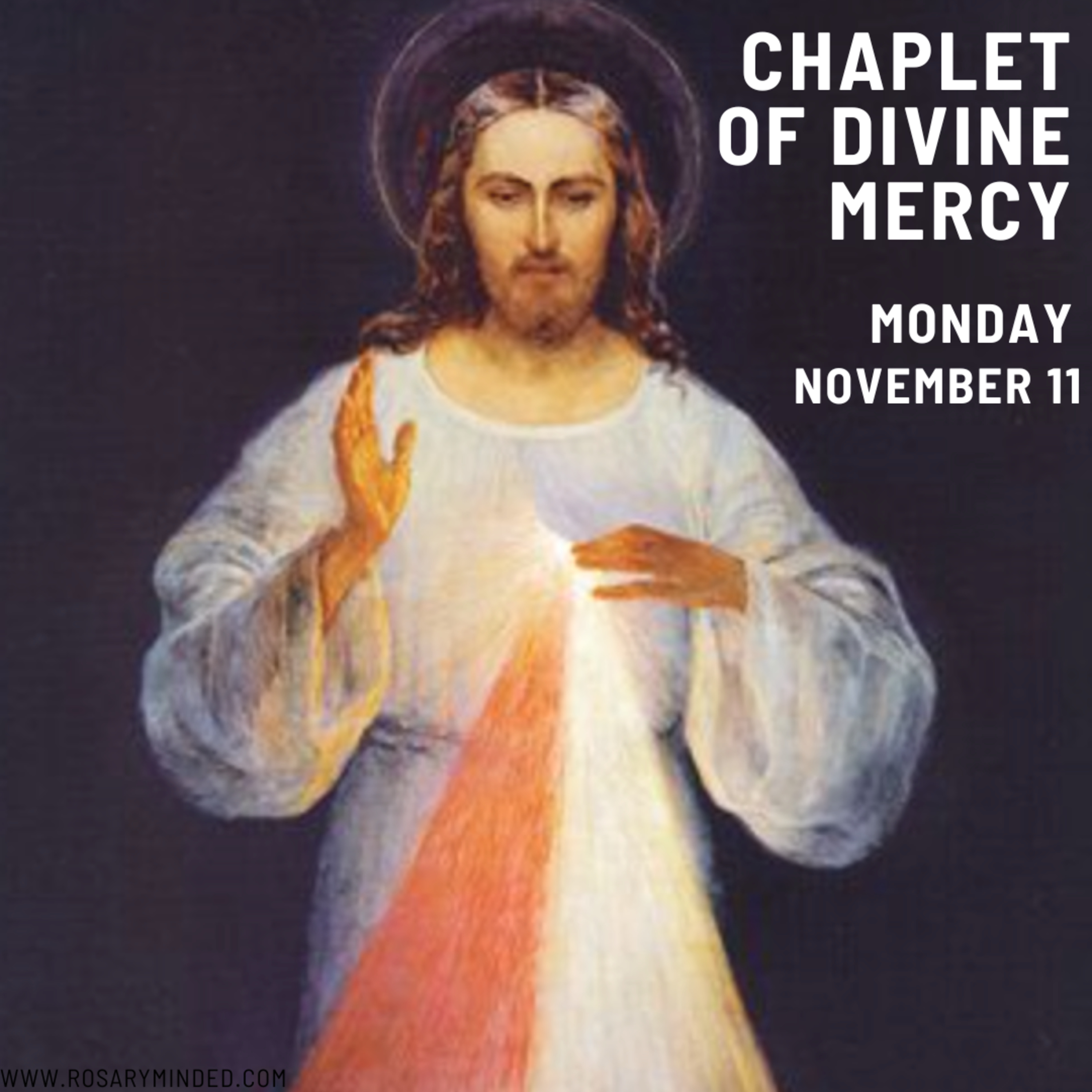 Today's CHAPLET OF DIVINE MERCY -- Monday (November 11)