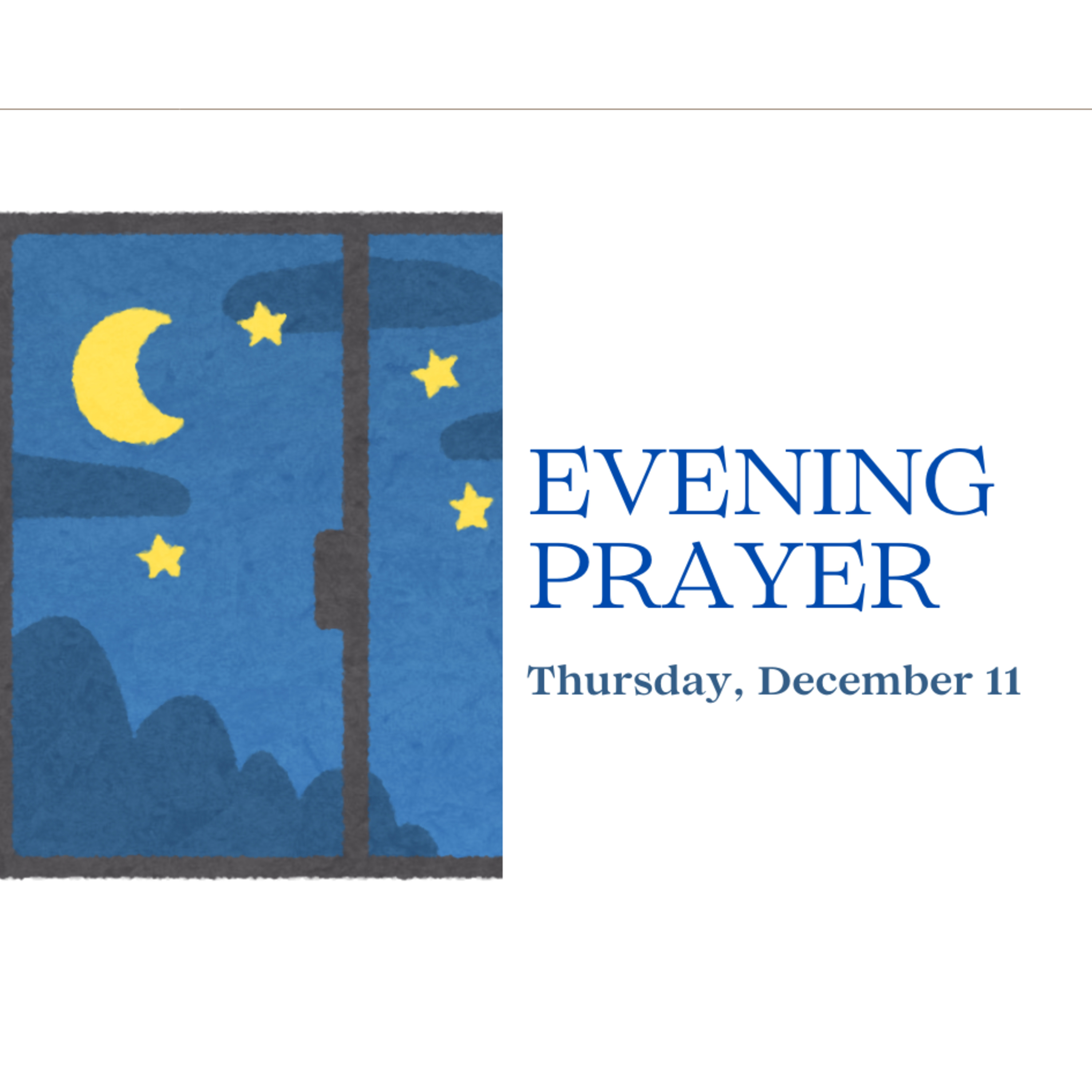 Today's NIGHT TIME PRAYER -- Thursday (December 11)