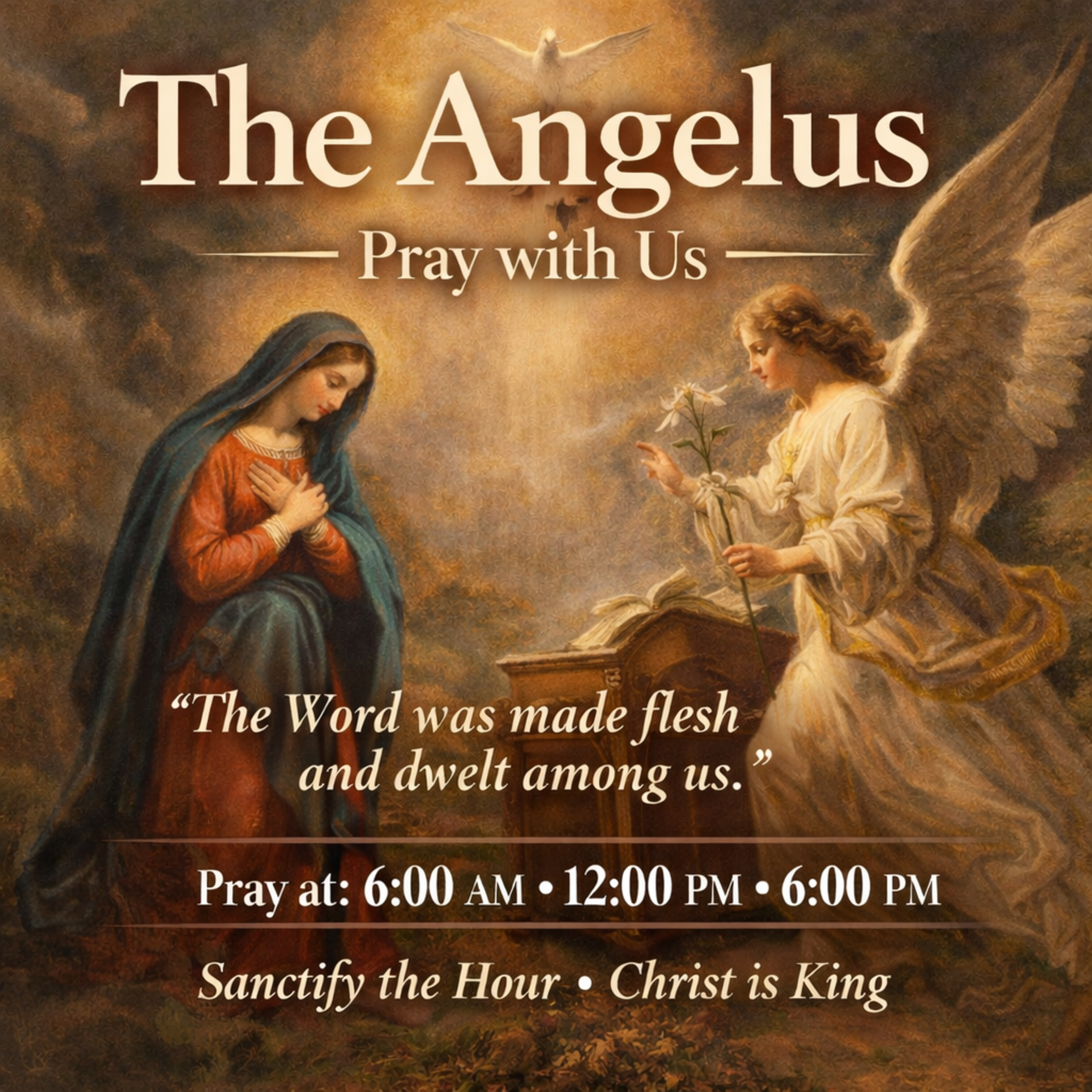 Pray The Angelus Together | Follow Along Prayer with Gentle Music