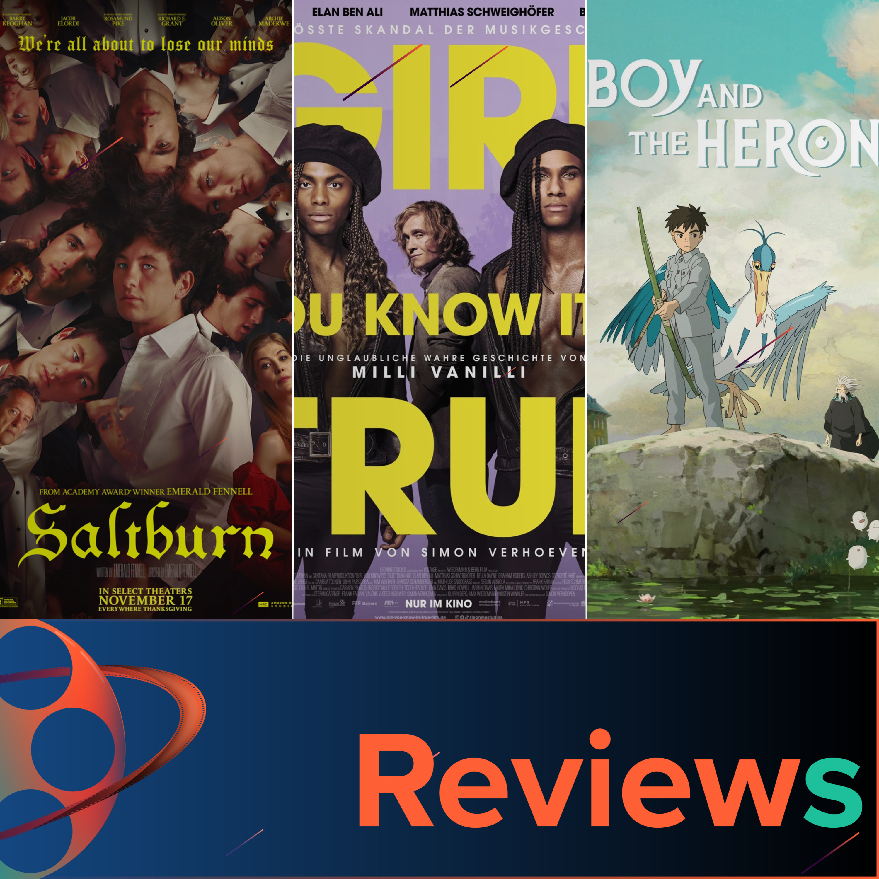 PFG Reviews (Saltburn, Aquaman 2, Rebel Moon, Girl You Know It's True, Der Junge und der Reiher, Next Goal Wins, The Iron Claw, Priscilla, Society of the Snow, Perfect Days) episode artwork