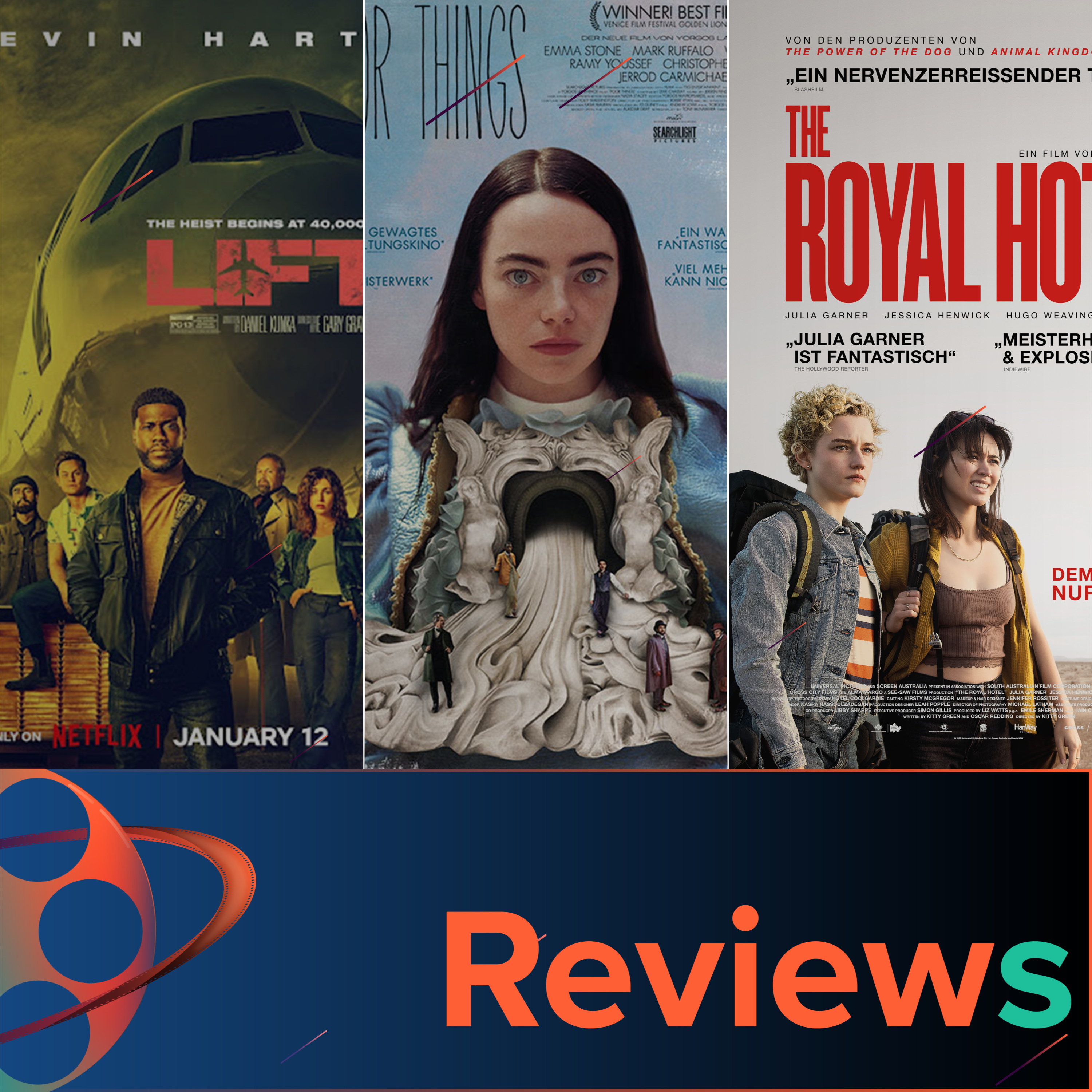 PFG Reviews (Poor Things, The Royal Hotel, Lift, Im letzten Sommer, No Dogs or Italians Allowed) episode artwork