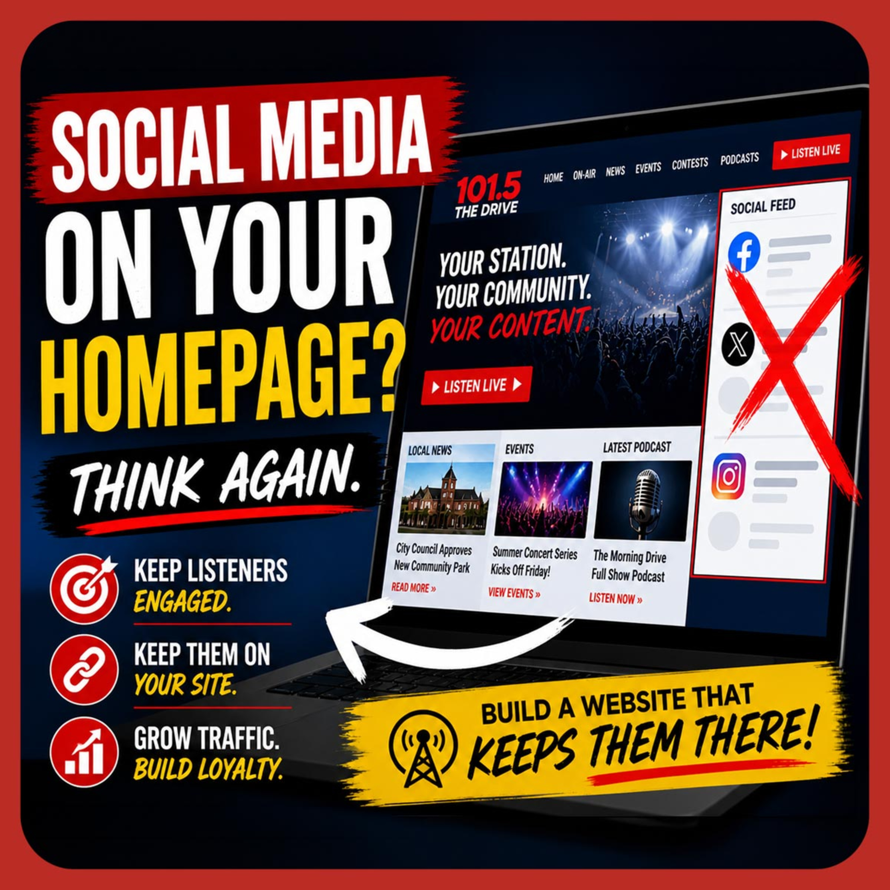 Single Focus: Social Media on Your Homepage