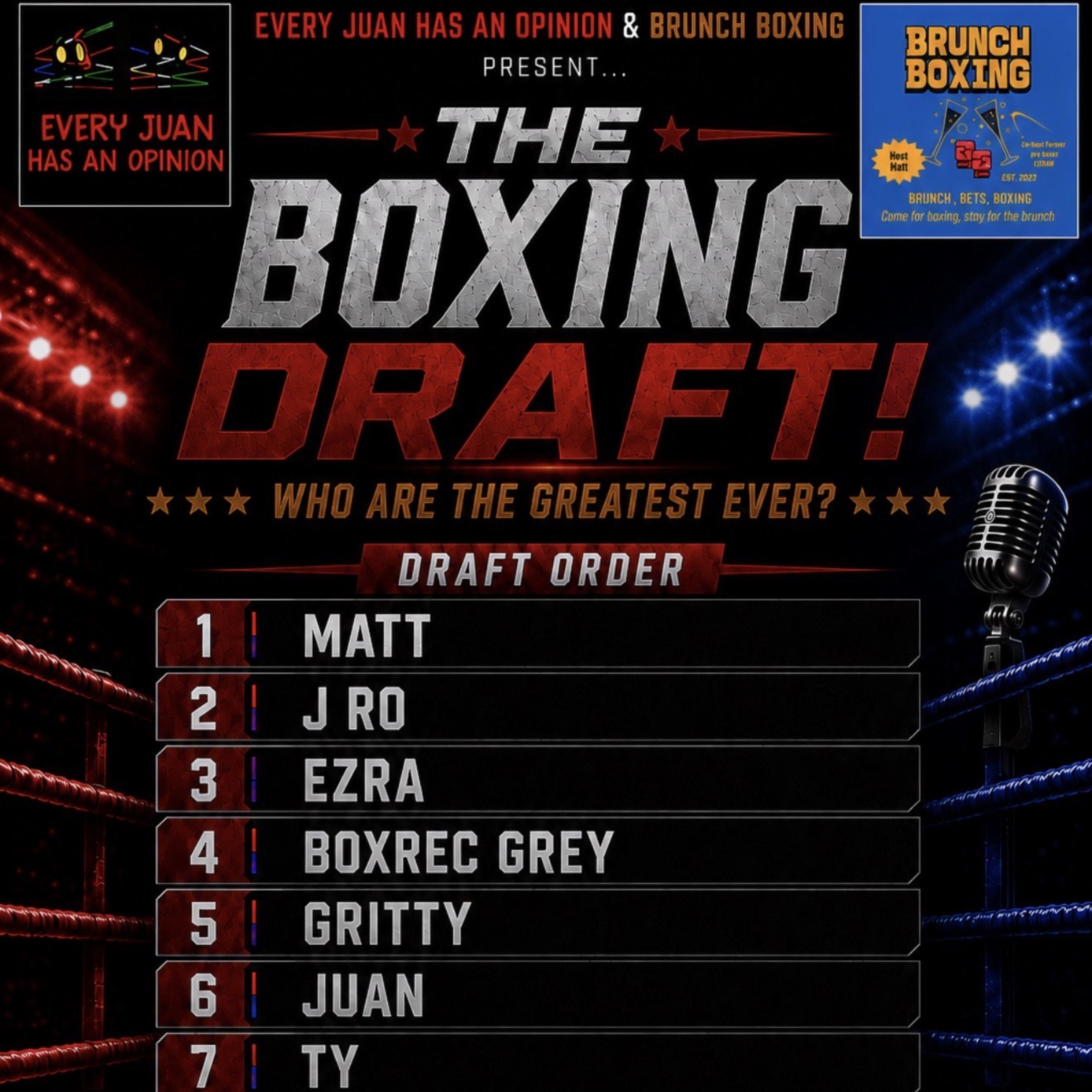 The Greatest Boxers Of All Time Draft episode artwork