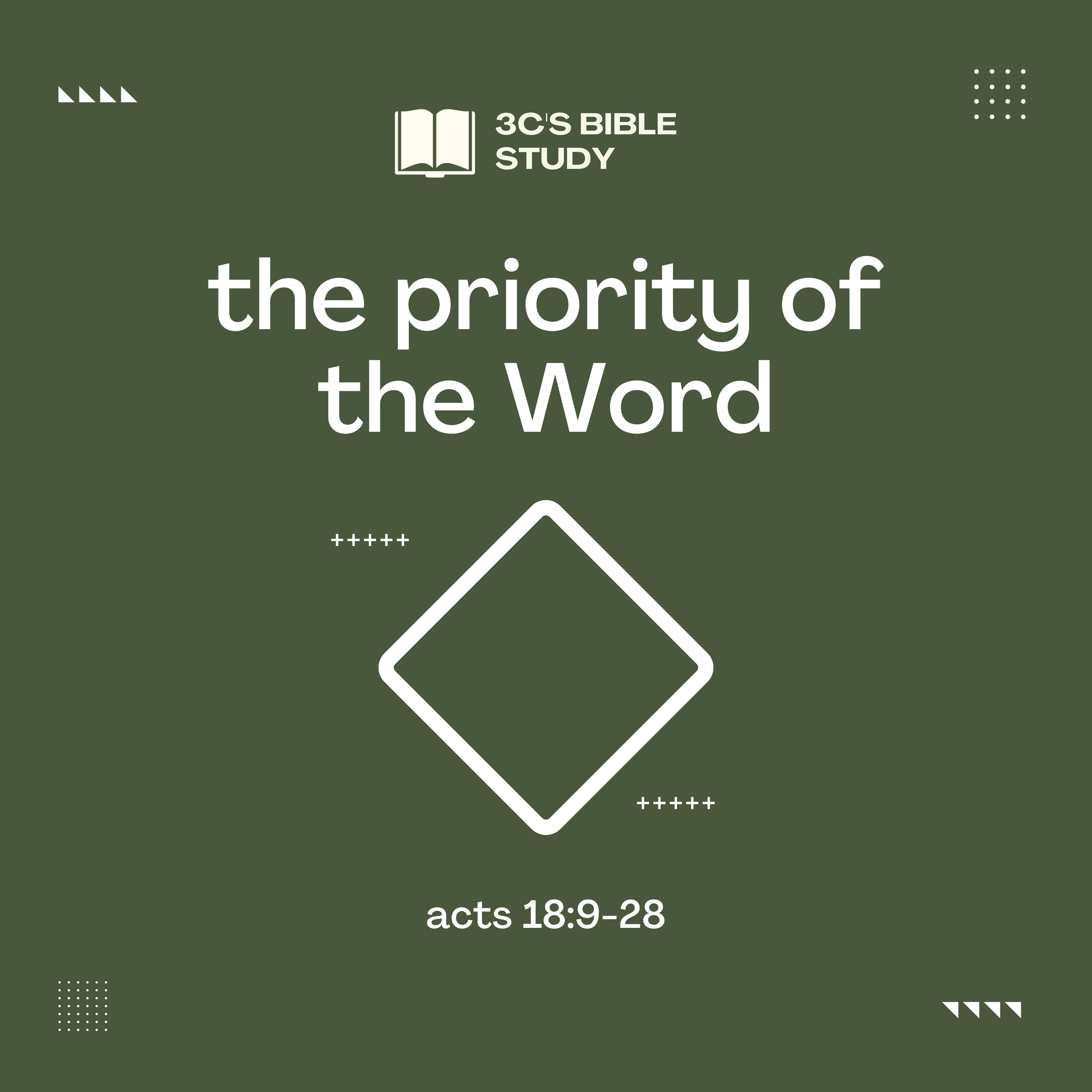 The Priority of the Word - Acts 18:9-28