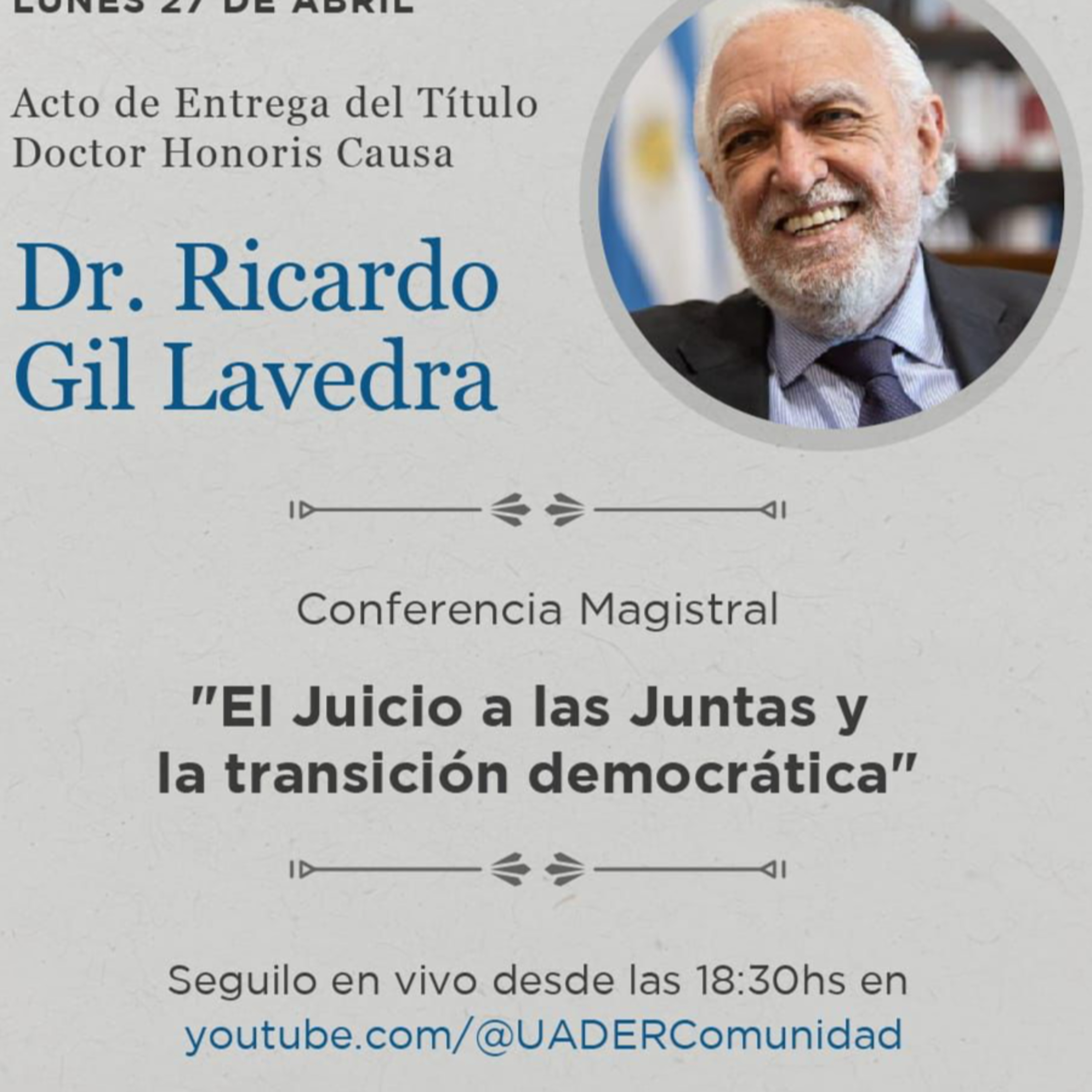 Diputados destaca el Honoris Causa que UADER otorgará a Ricardo Gil Lavedra  episode artwork