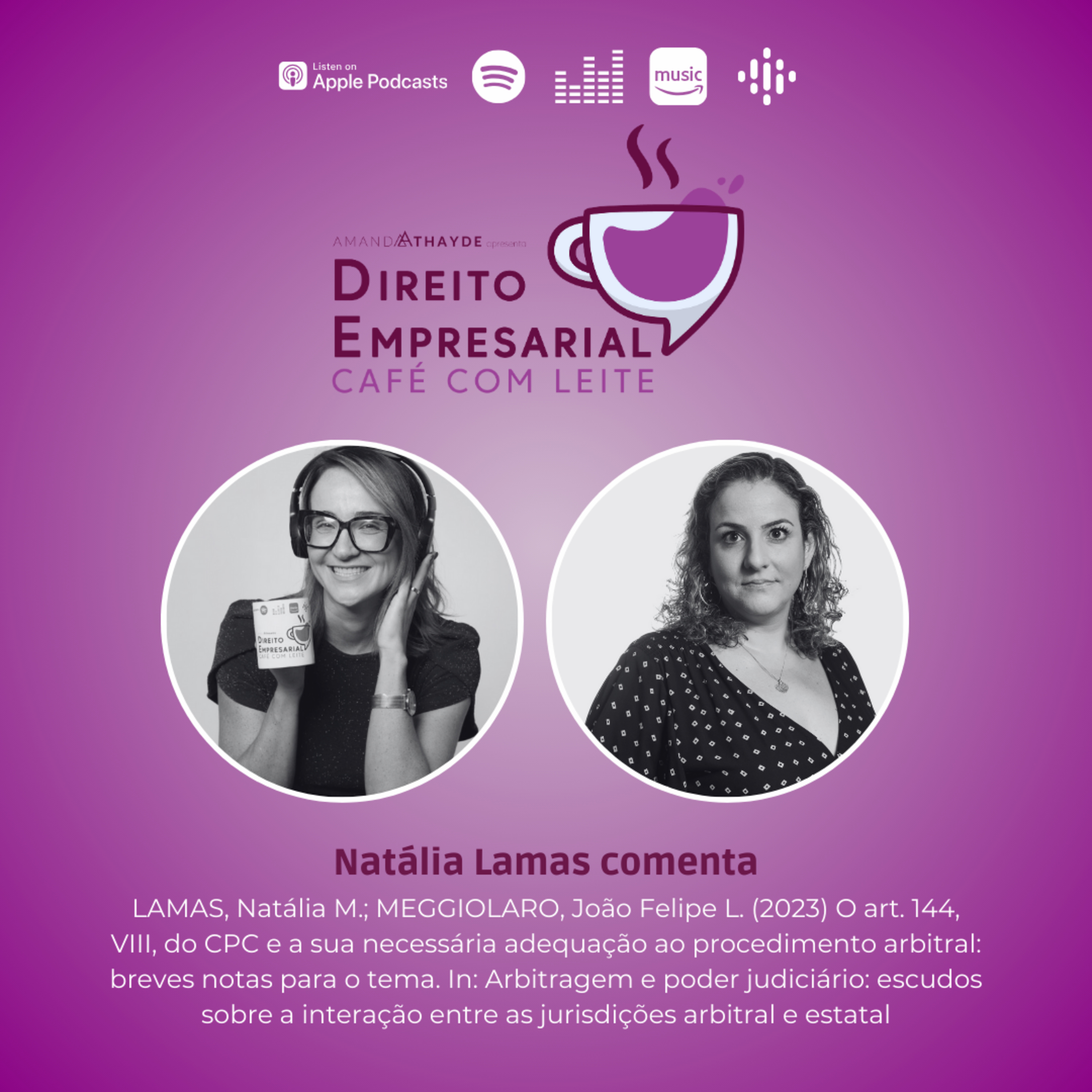 EP#220: LAMAS, Natália M.; MEGGIOLARO, João Felipe L. (2023) O art. 144, VIII, do CPC e a sua necessária adequação ao procedimento arbitral: breves notas para o tema. episode artwork