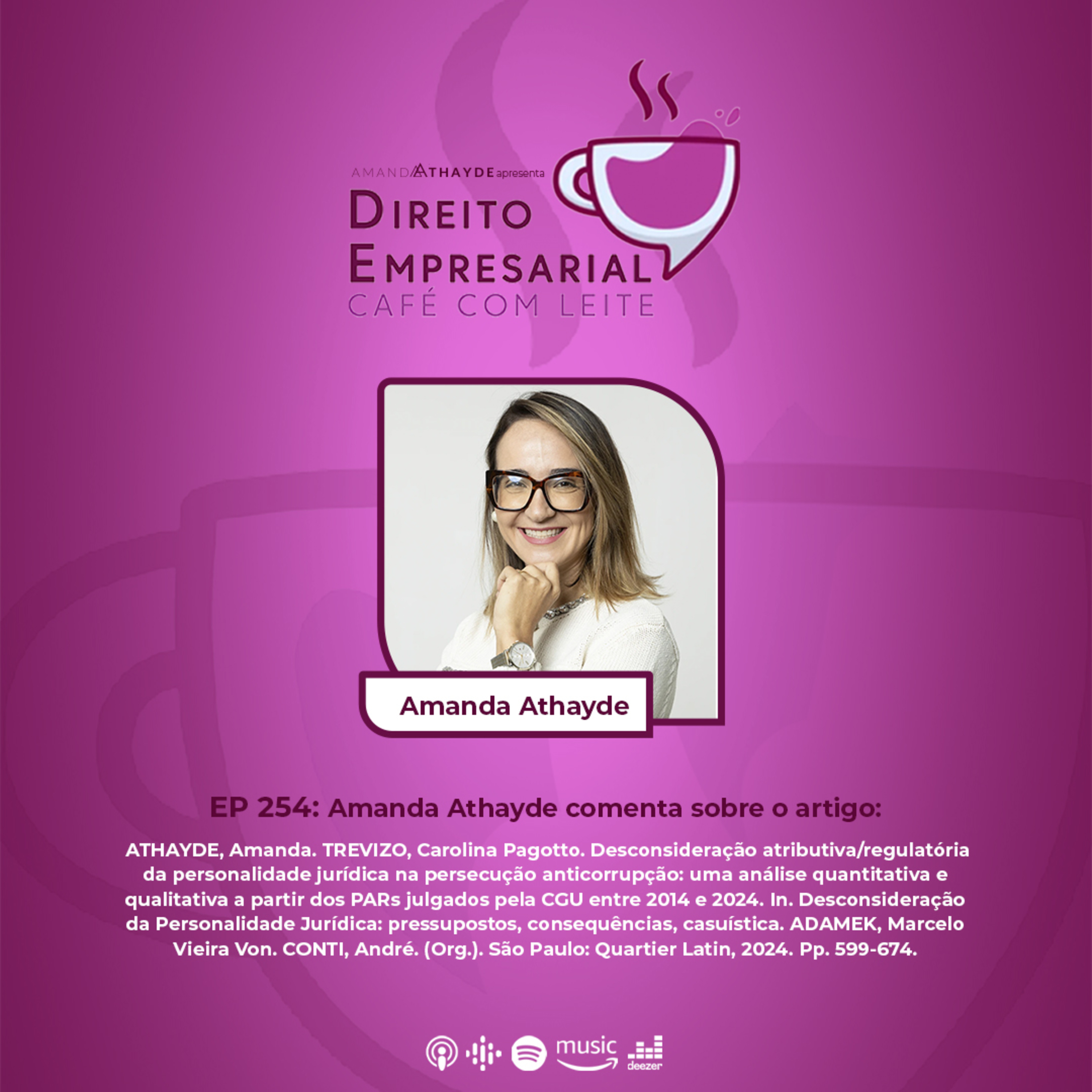#254: ATHAYDE, Amanda. TREVIZO, Carolina Pagotto. Desconsideração atributiva/regulatória da personalidade jurídica na persecução anticorrupção episode artwork