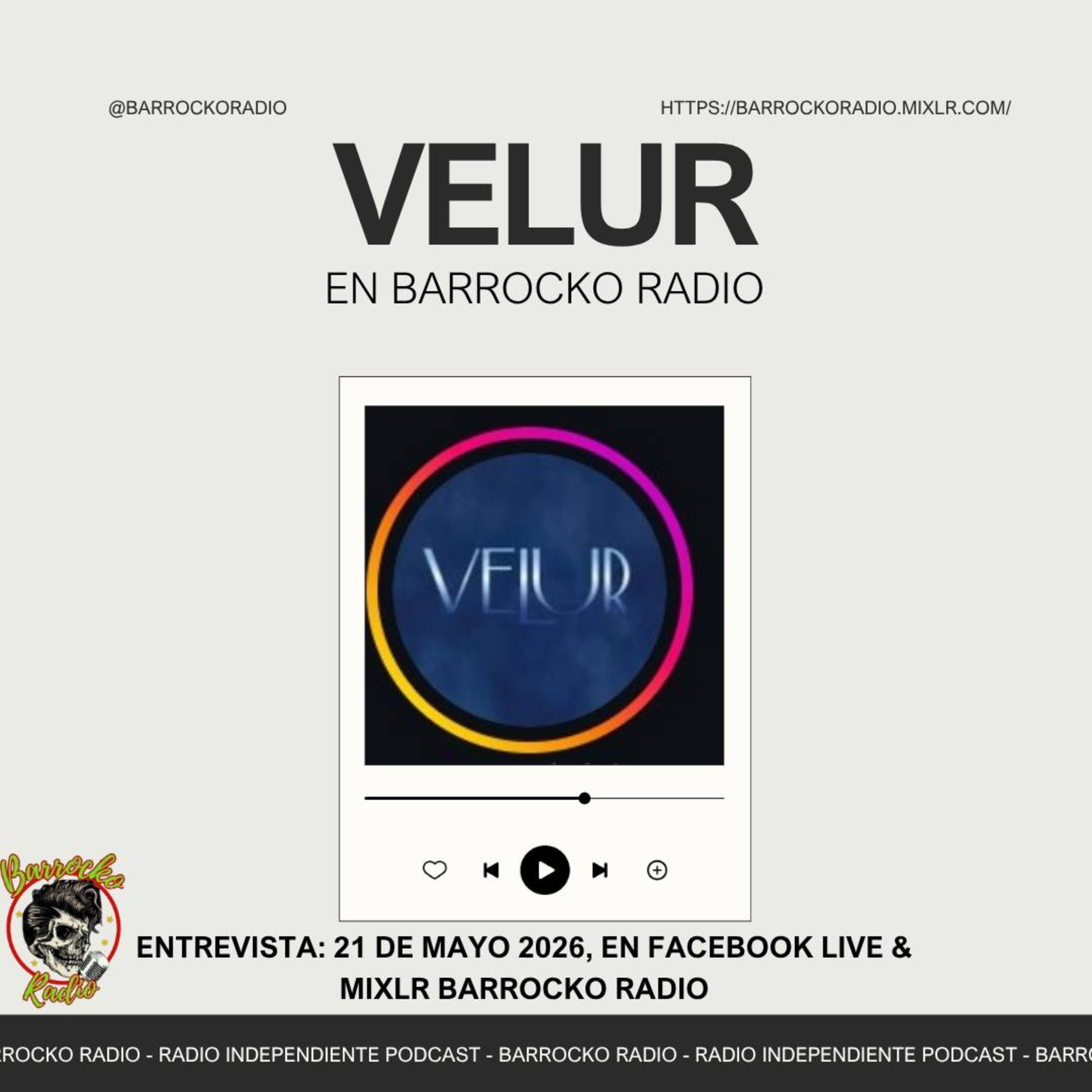 VELUR en Barrocko Radio T7. EP 25 episode artwork