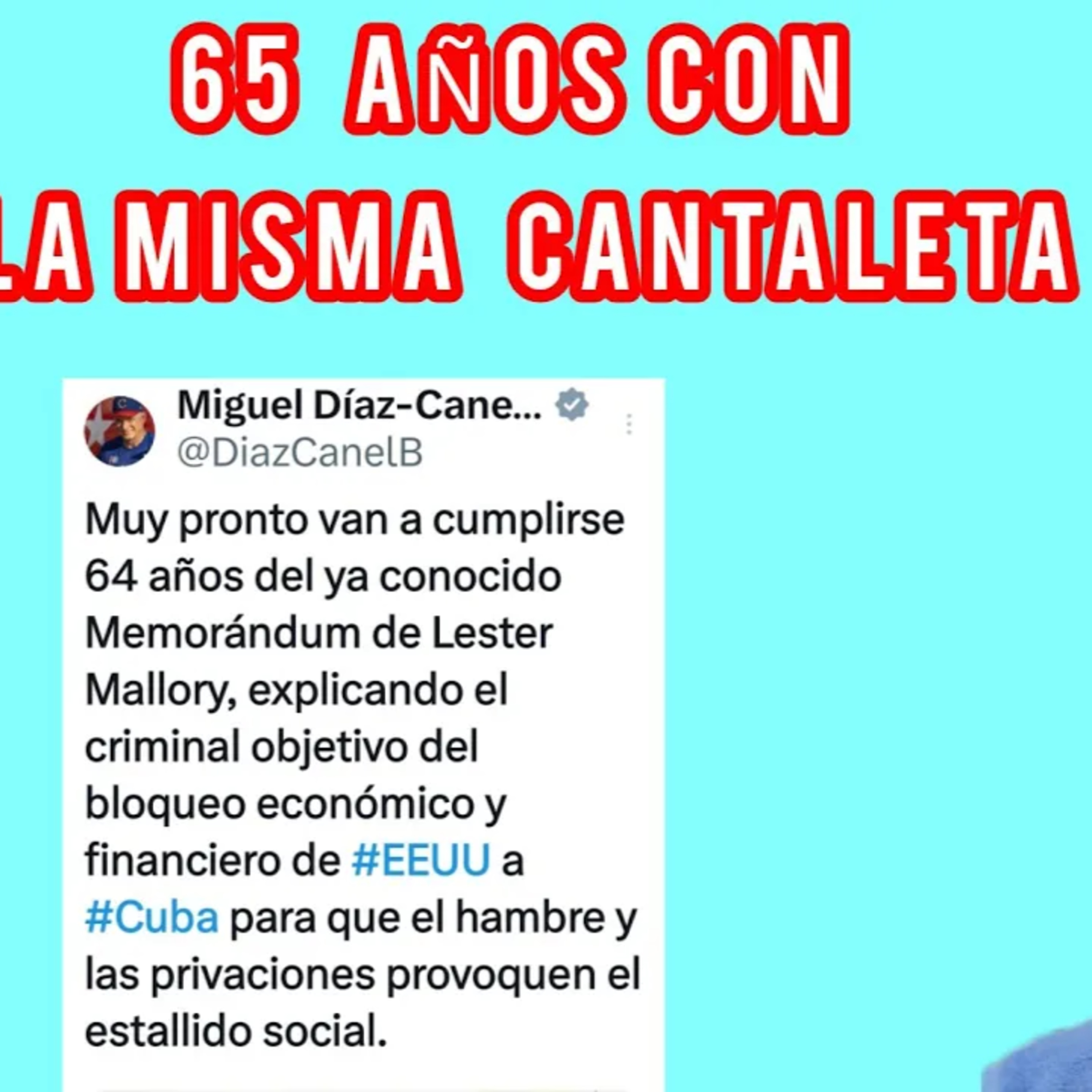 65 AÑOS HABLANDO DE LO MISMO EL BLOQUEO LAS SANCIONES ESTADOS UNIDOS ES MALO ESO ES LO QUE TE TOCO  episode artwork