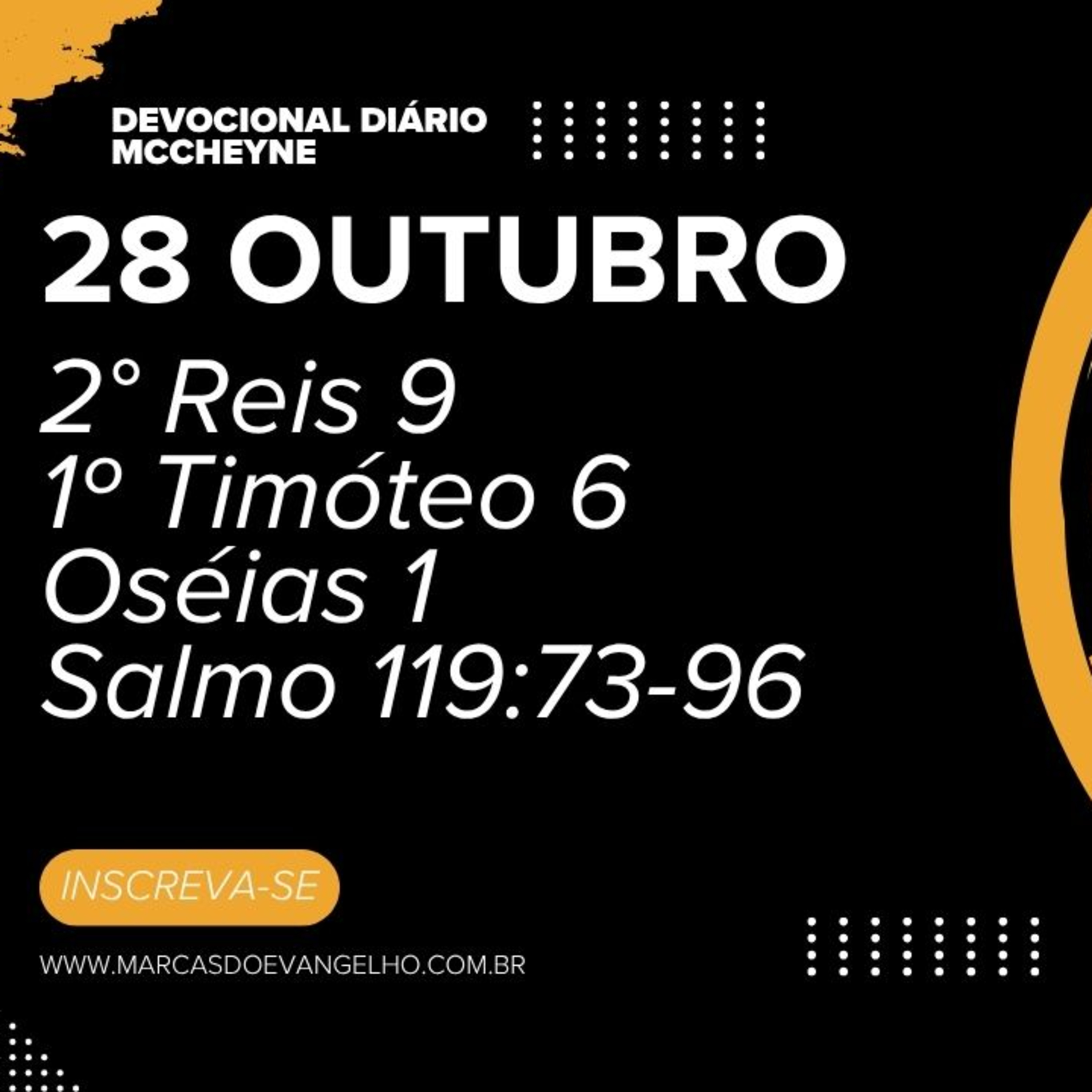 28 OUTUBRO - 2° Reis 9, 1º Timóteo 6, Oséias 1, Salmo 119:73-96 episode artwork