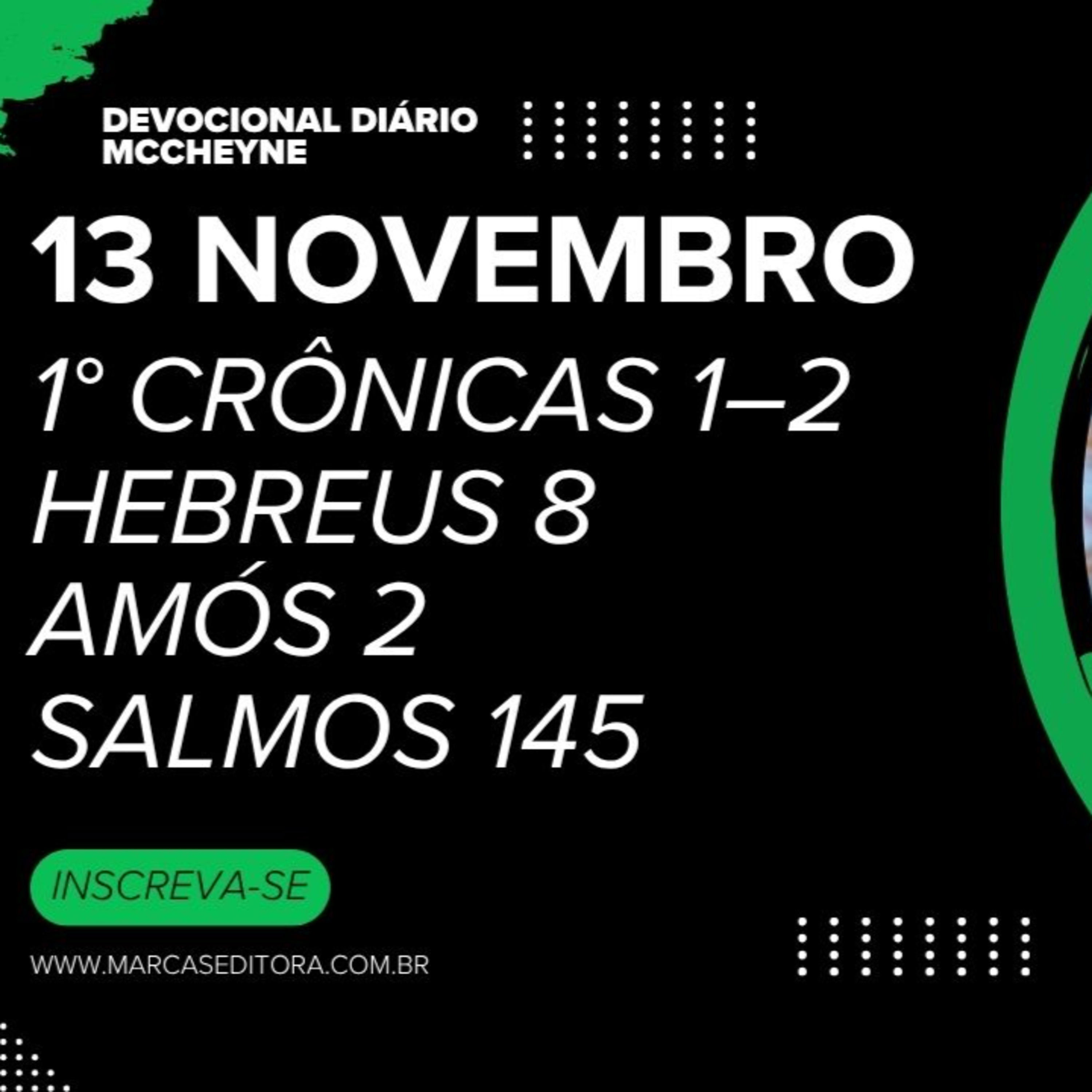 13 NOVEMBRO - 1° CRÔNICAS 1–2, HEBREUS 8, AMÓS 2, SALMOS 145 episode artwork