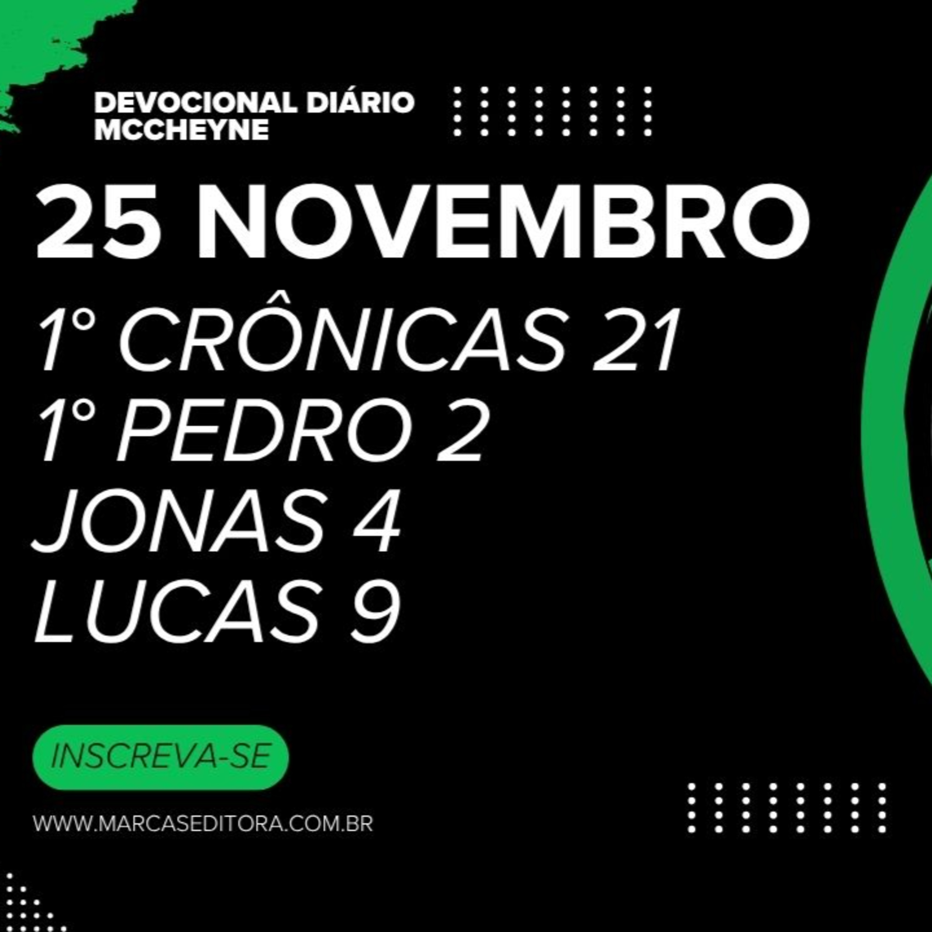 25 NOVEMBRO - 1° CRÔNICAS 21, 1° PEDRO 2, JONAS 4, LUCAS 9 episode artwork