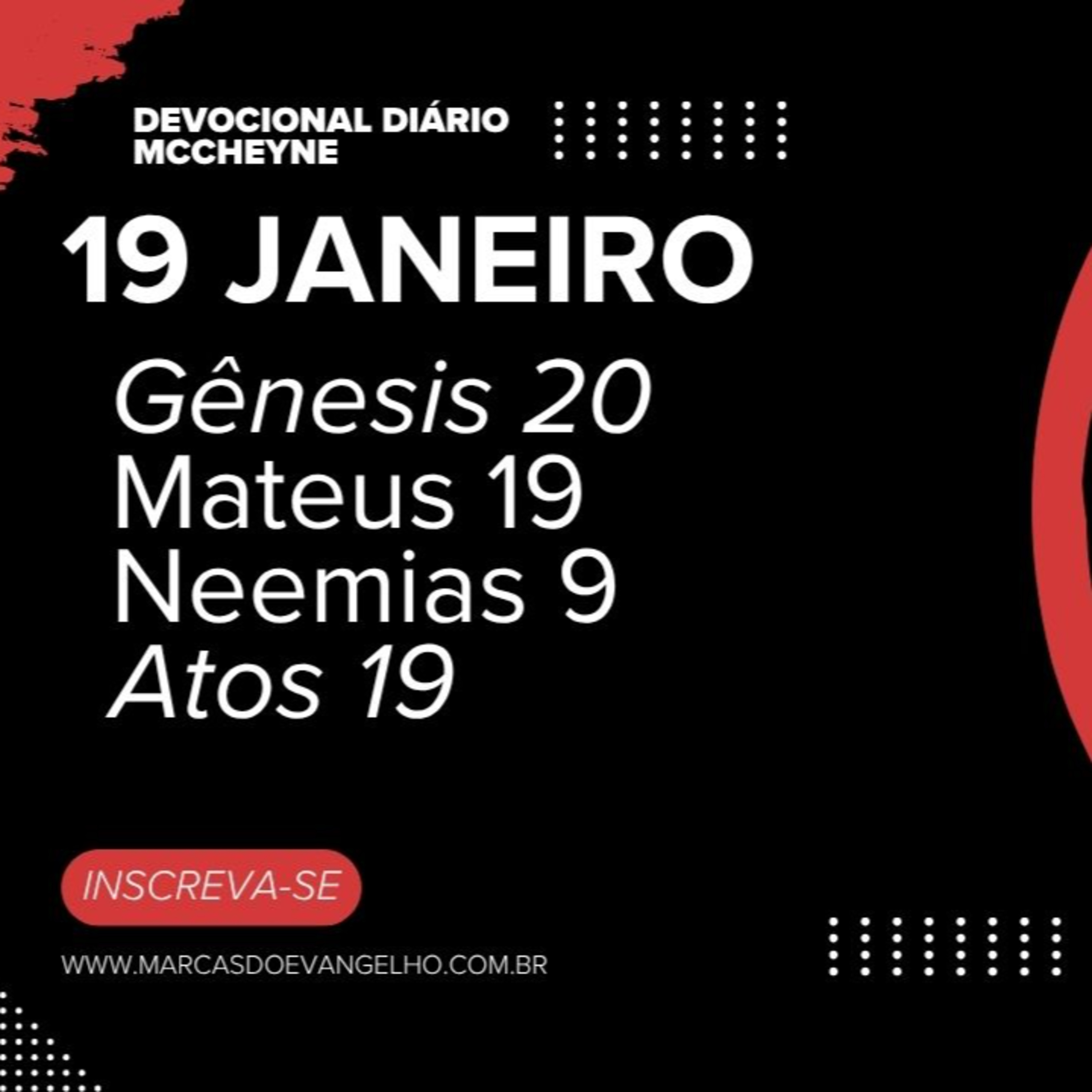 19 de Janeiro - Gênesis 20, Mateus 19, Neemias 9, Atos 19 episode artwork