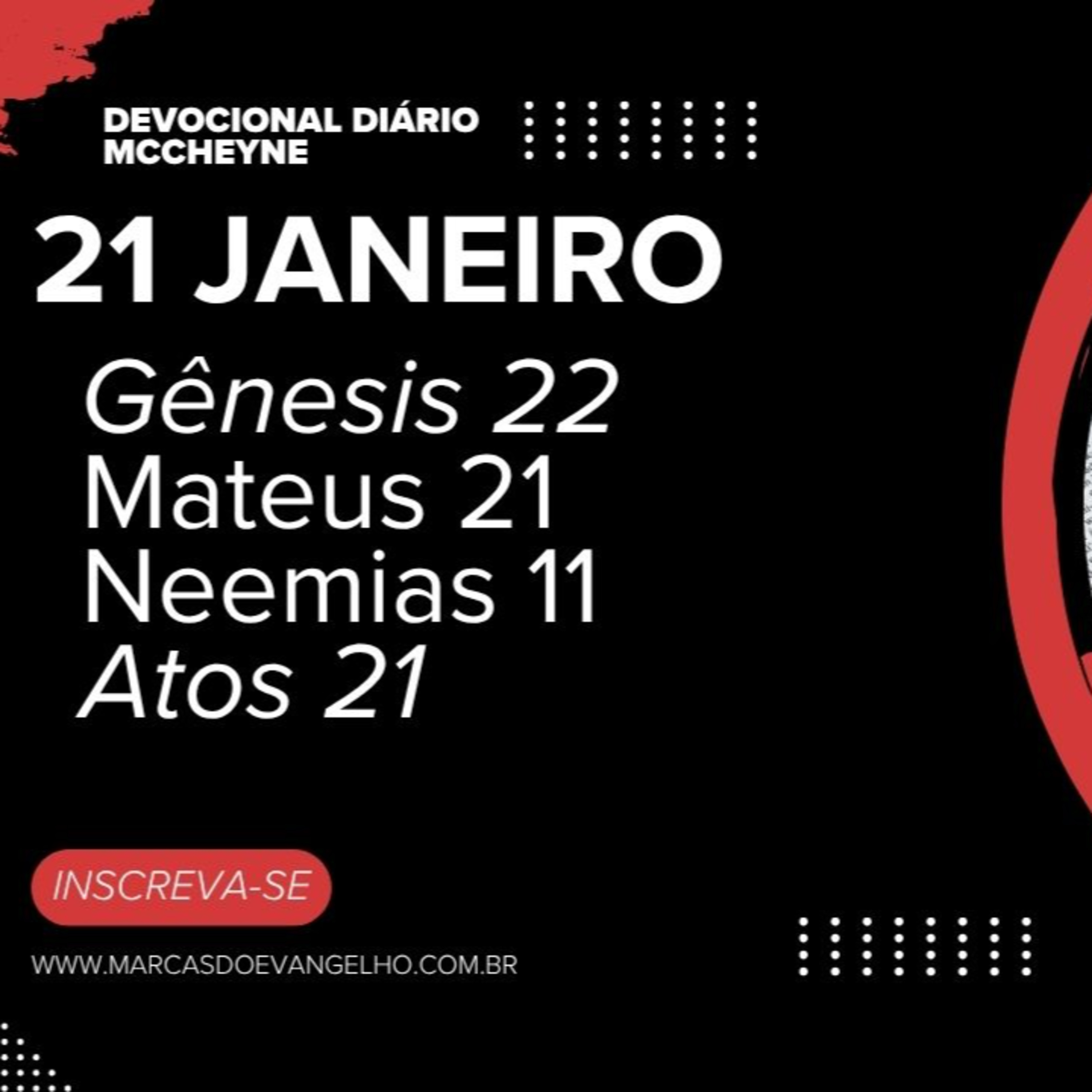 21 de Janeiro Gênesis 22, Mateus 21, Neemias 11, Atos 21 episode artwork
