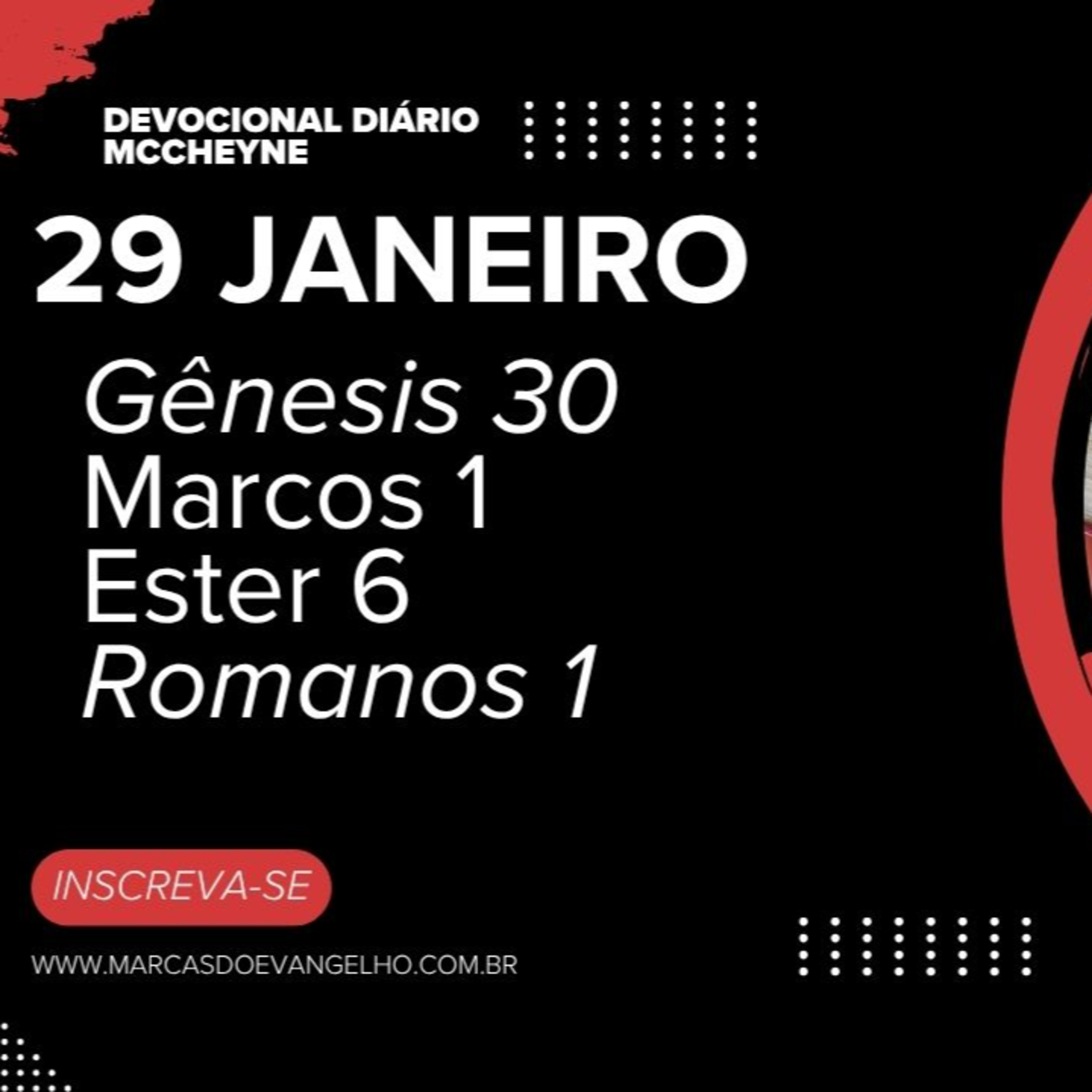 29 de Janeiro - Gênesis 30, Marcos 1, Ester 6, Romanos 1 episode artwork