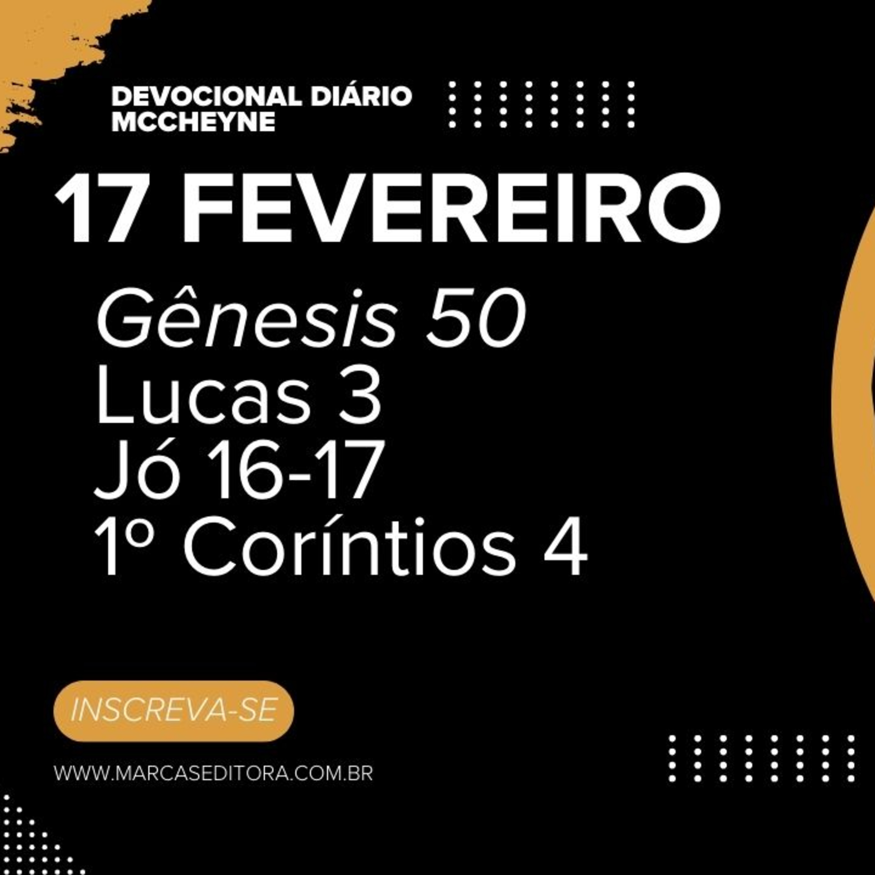 17 FEVEREIRO - GÊNESIS 50, LUCAS 3, JÓ 16 17, 1° CORÍNTIOS 4 episode artwork