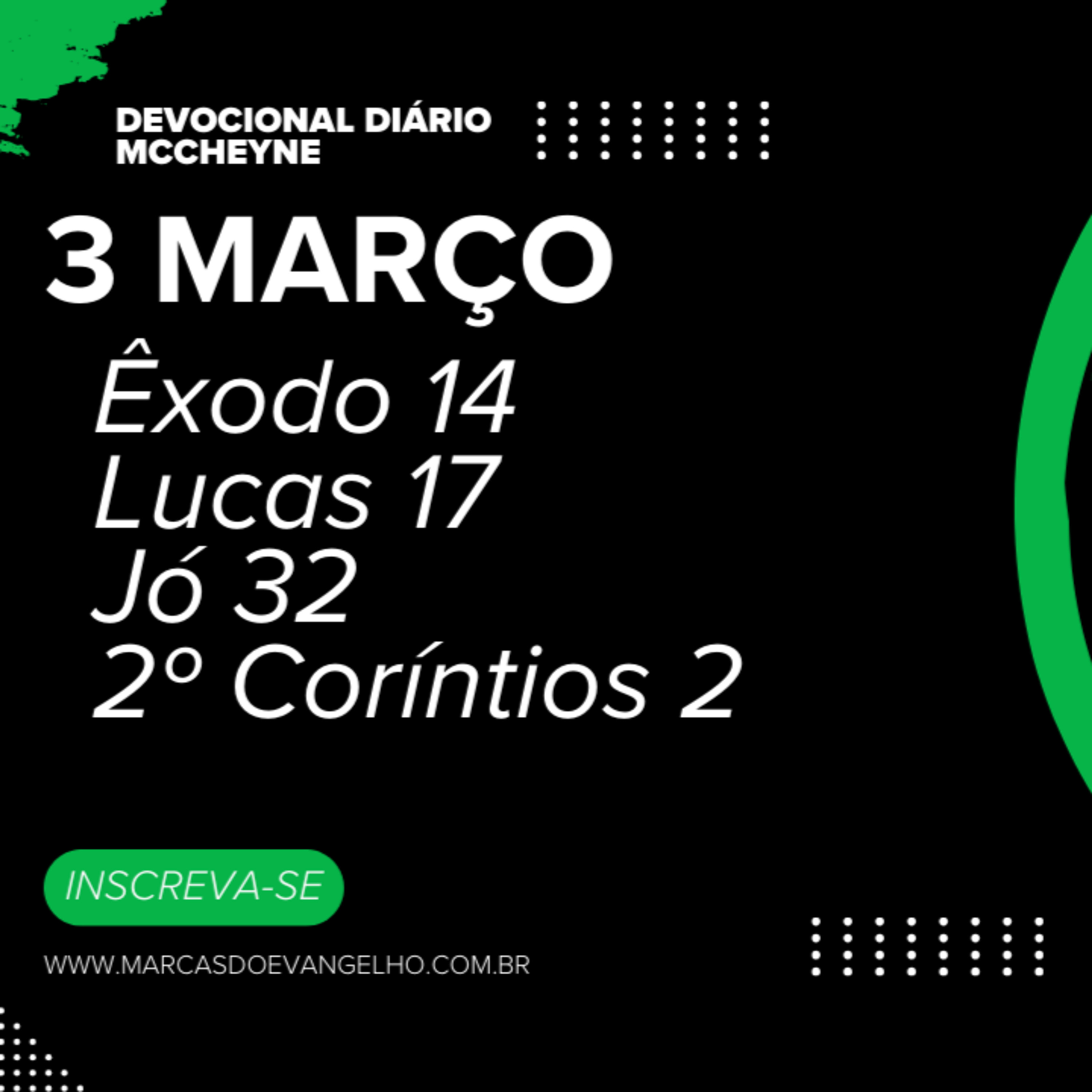 3 MARÇO - ÊXODO 14, LUCAS 17, JÓ 32, 2° CORÍNTIOS 2 episode artwork