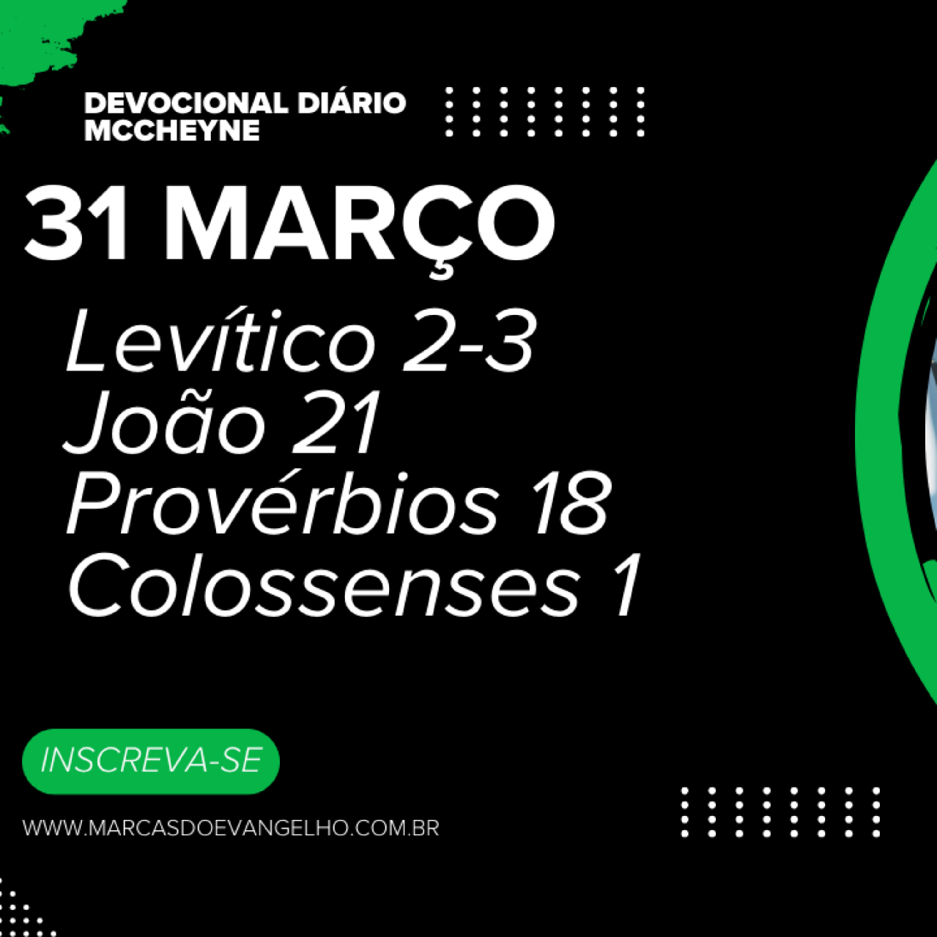 31 MARÇO - LEVÍTICOS 2–3, JOÃO 21, PROVÉRBIOS 18, COLOSSENSES 1 episode artwork