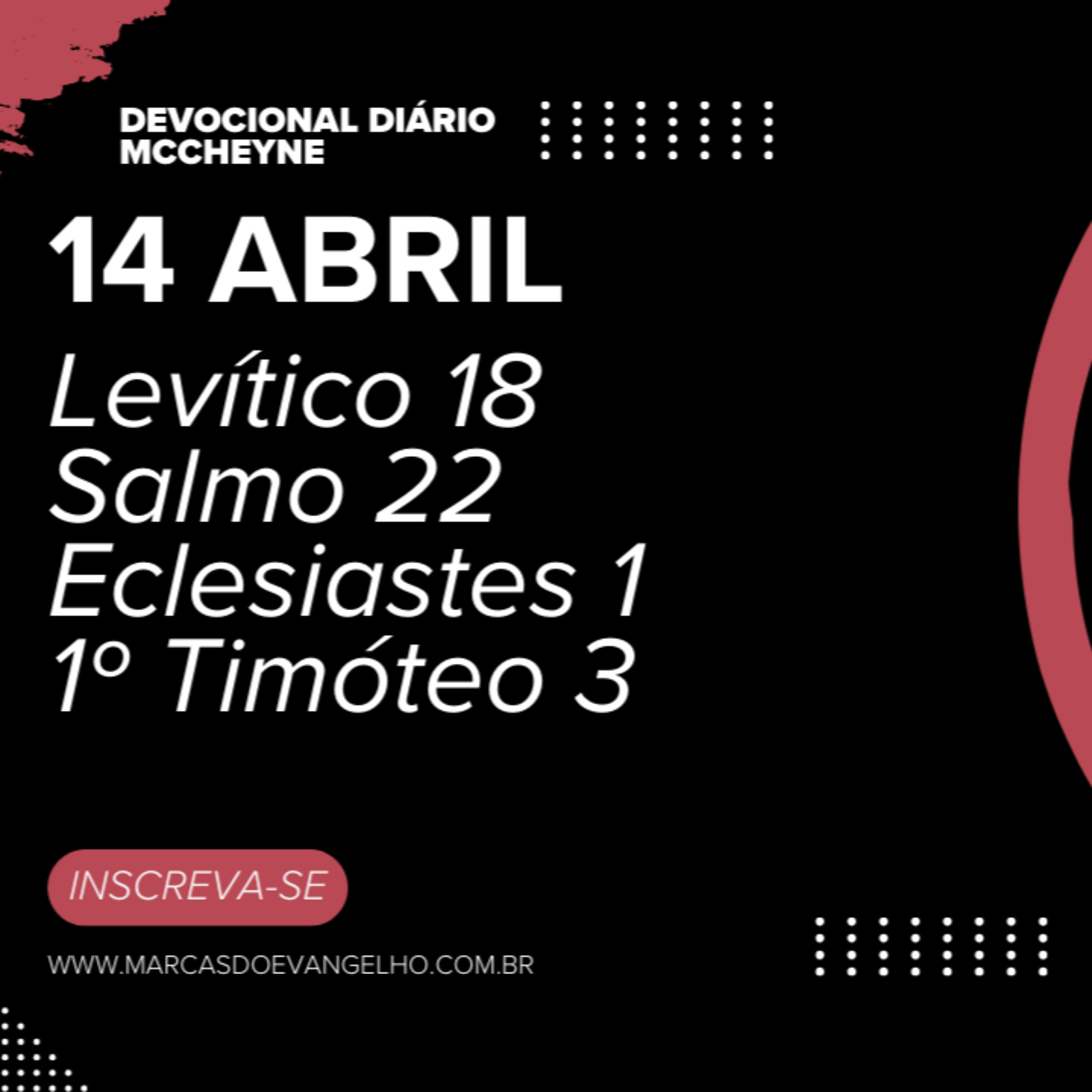 14 ABRIL - Levítico 18, Salmo 22, Eclesiastes 1, 1º Timóteo 3 episode artwork