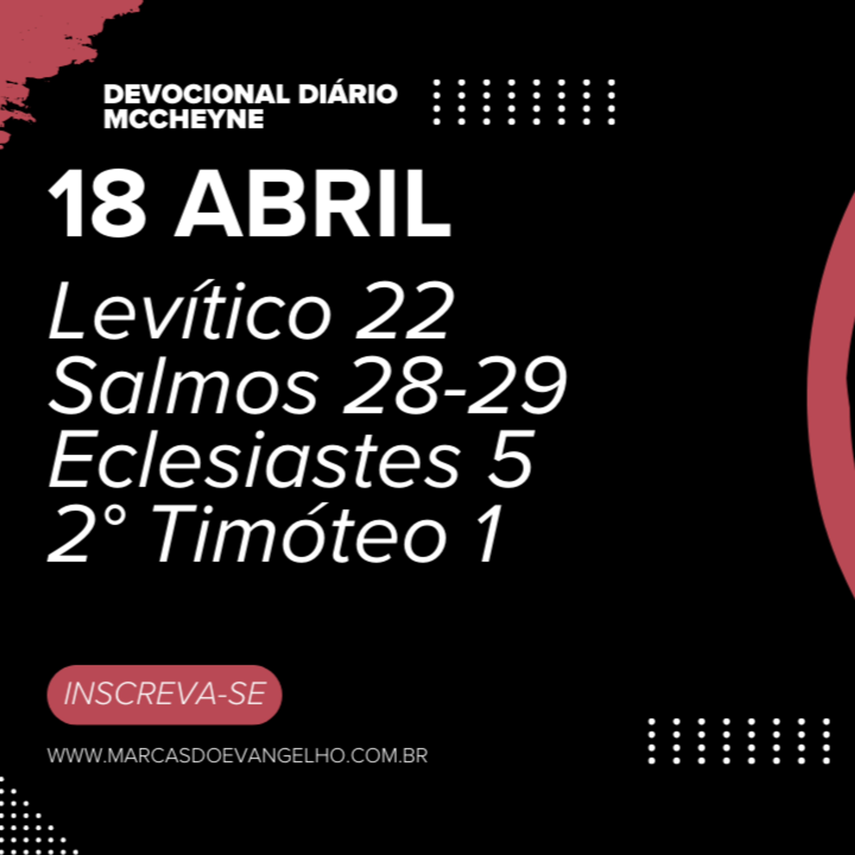 18 ABRIL - Levítico 22, Salmo 28–29, Eclesiastes 5, 2º Timóteo 1 episode artwork