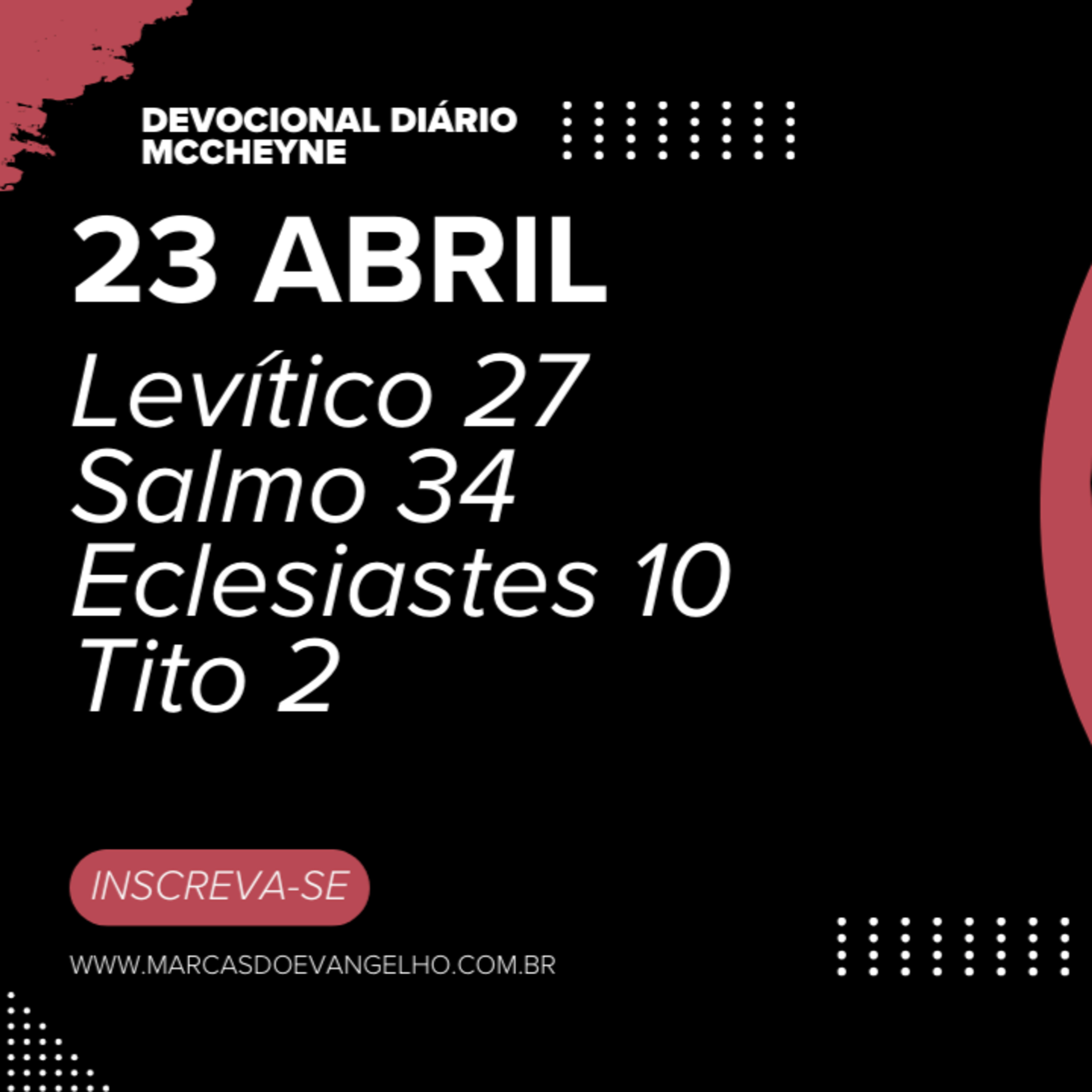 23 ABRIL- Levítico 27, Salmo 34, Eclesiastes 10, Tito 2 episode artwork