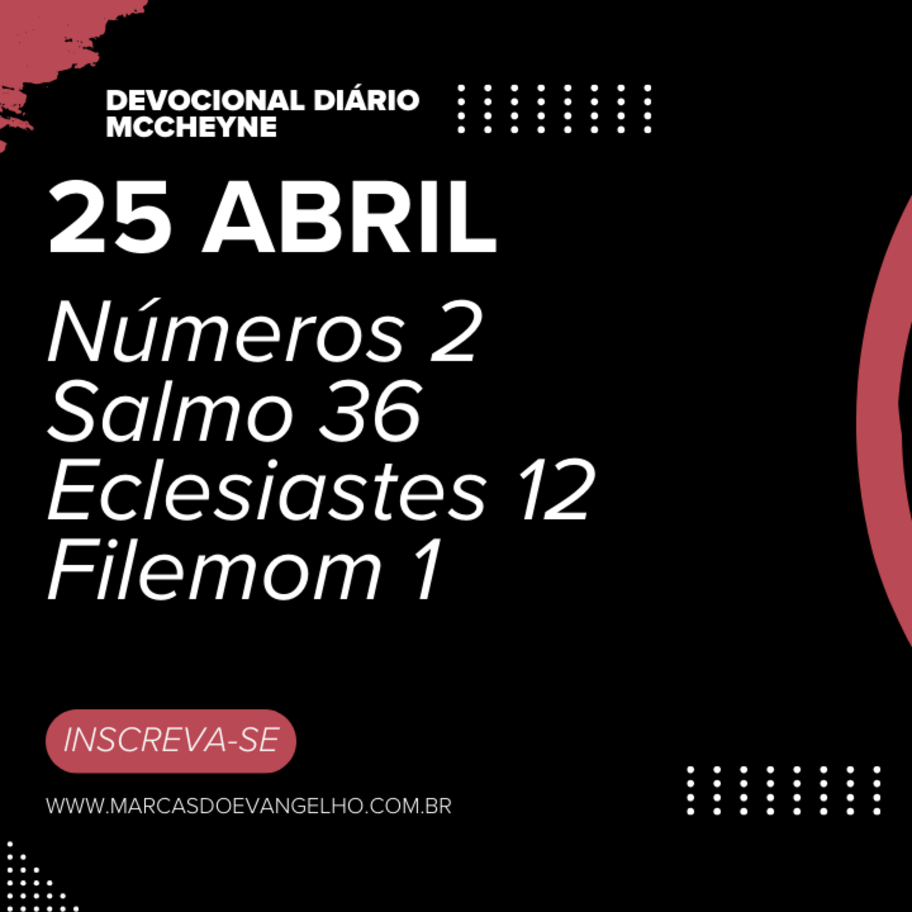 25 ABRIL - Números 2, Salmo 36, Eclesiastes 12, Filemom episode artwork