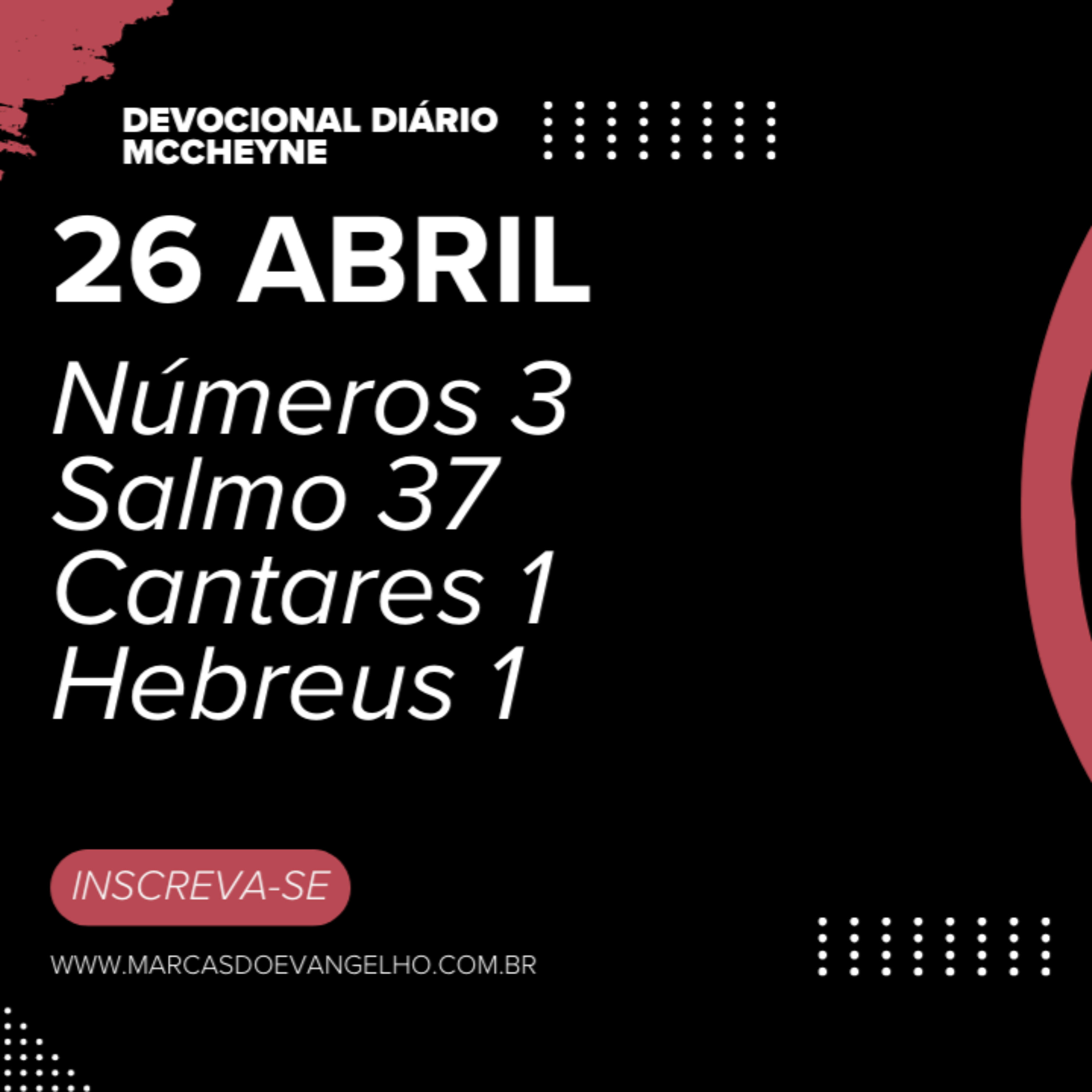 26 ABRIL - Números 3, Salmo 37, Cantares 1, Hebreus 1 episode artwork