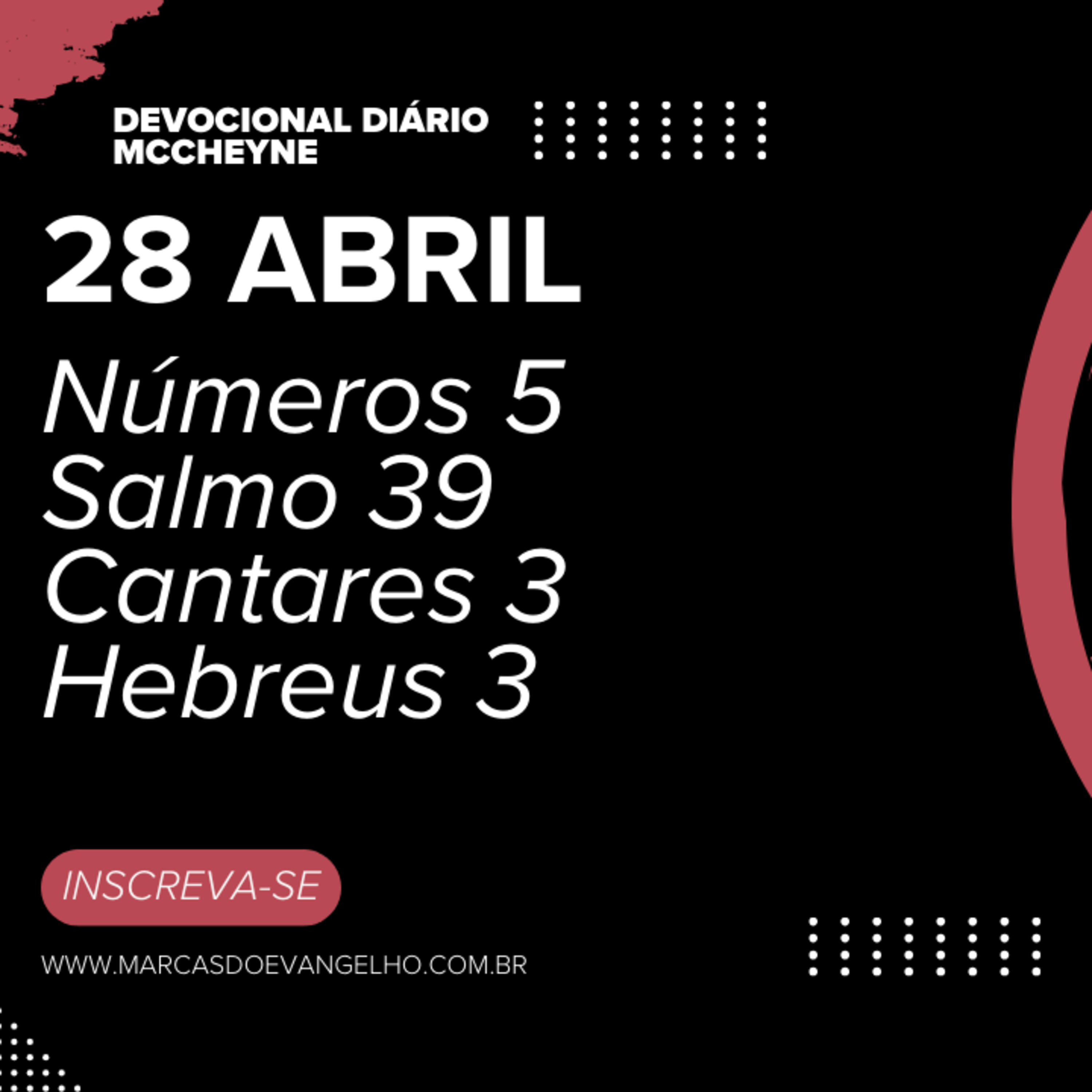 28 ABRIL - Números 5, Salmo 39, Cantares 3, Hebreus 3 episode artwork