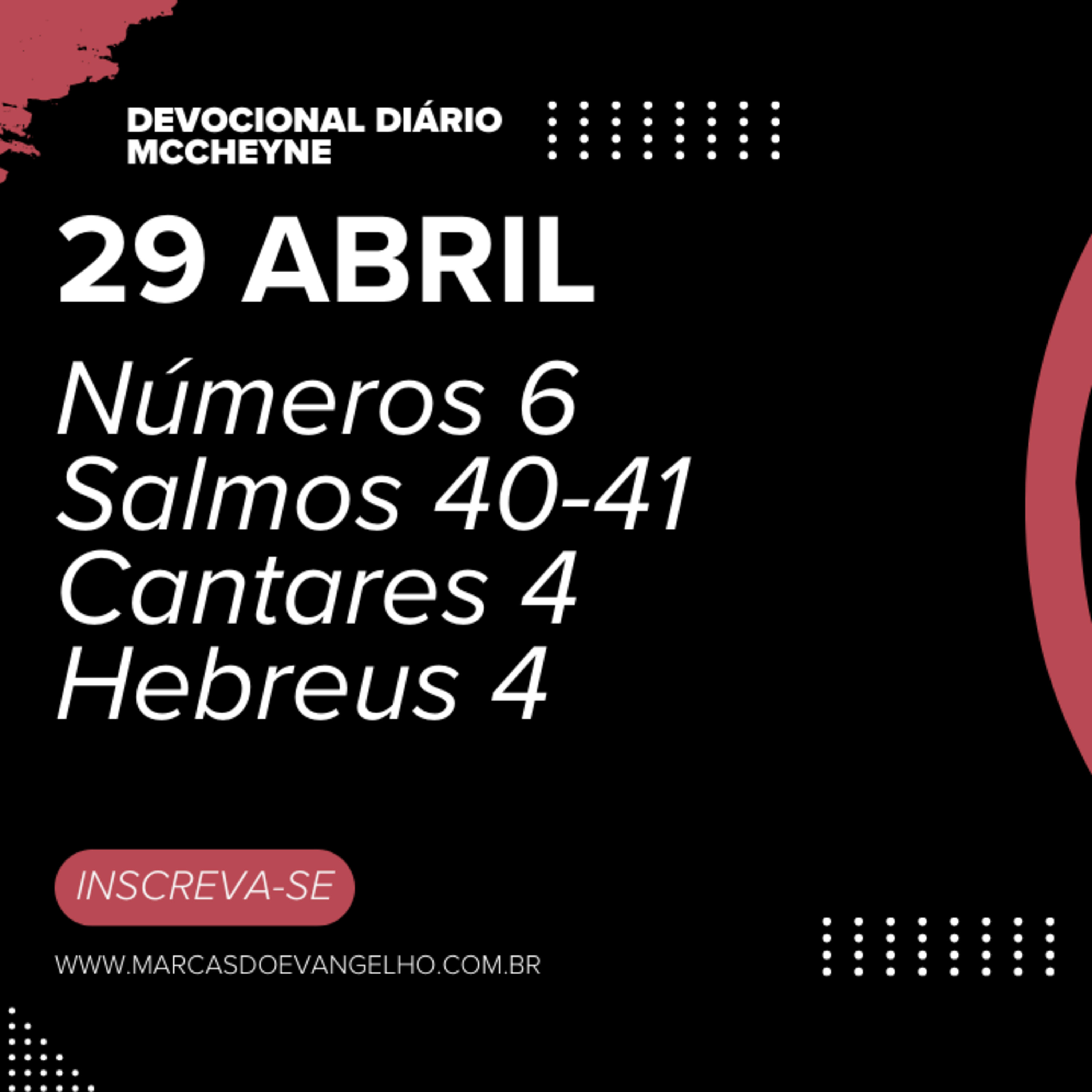 29 ABRIL - Números 6, Salmos 40-41, Cantares 4, Hebreus 4 episode artwork