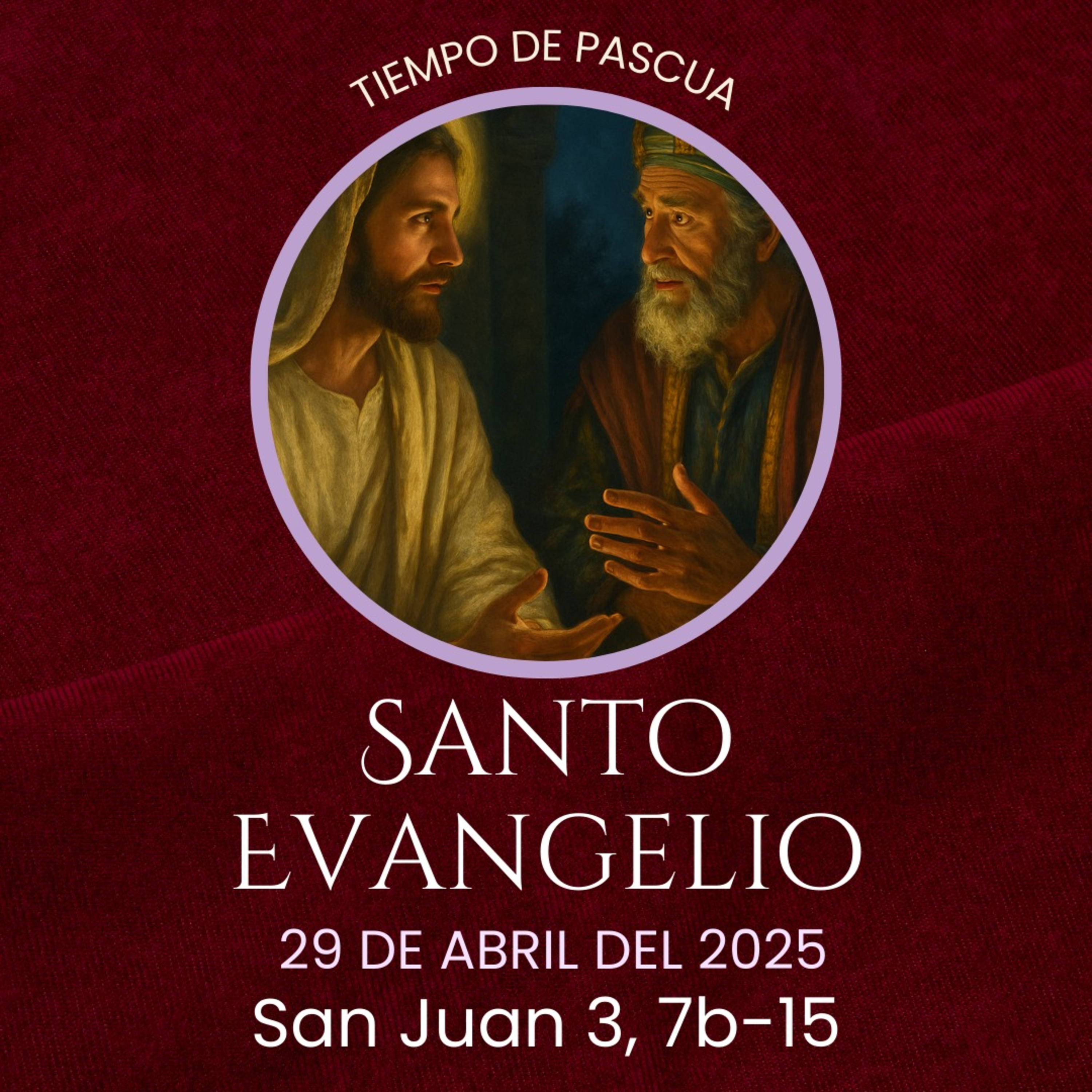 Evangelio del 29 de abril del 2025 según San Juan 3, 7b-15 episode artwork