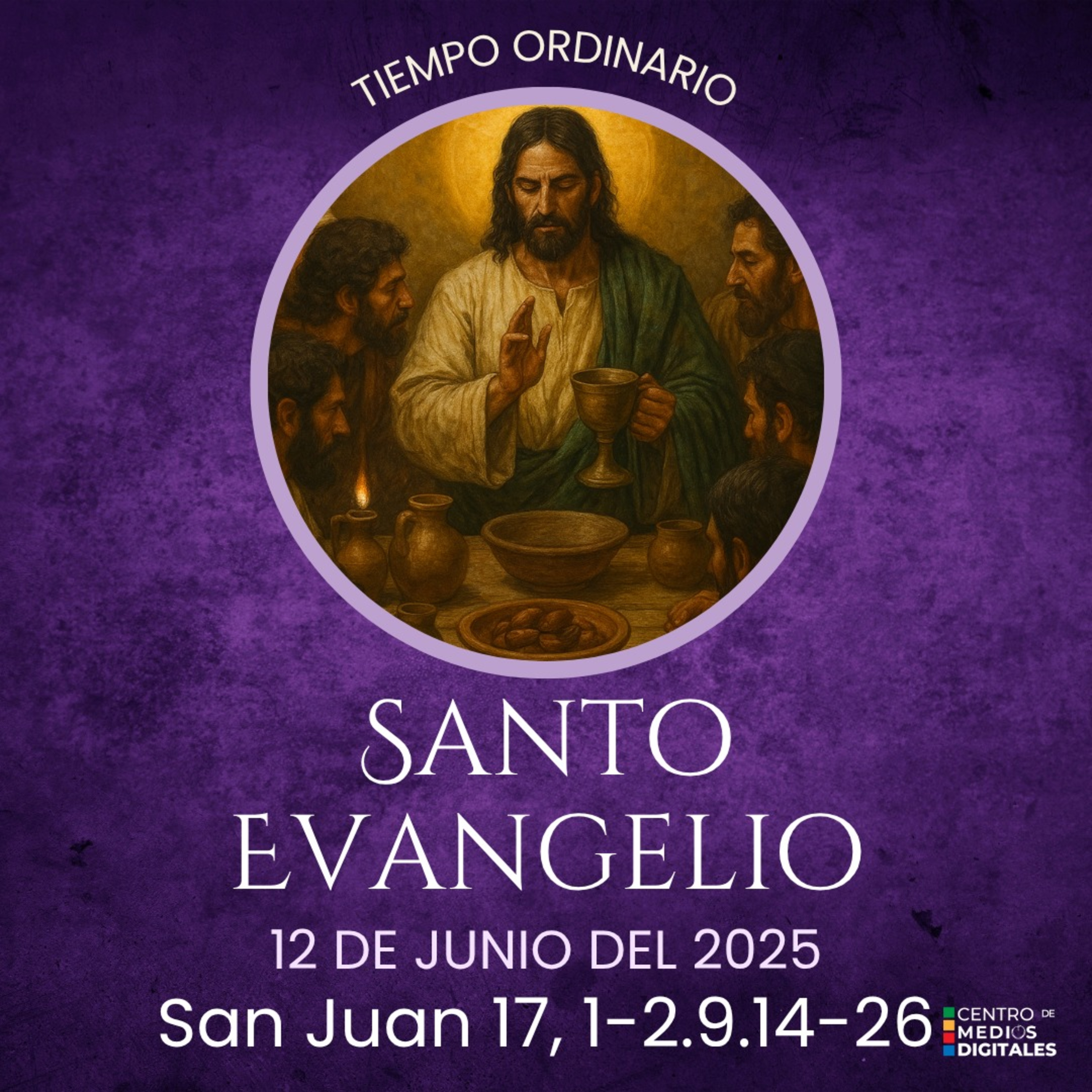 Evangelio del 12 de junio del 2025 según san Juan 17, 1-2.9.14-26 episode artwork