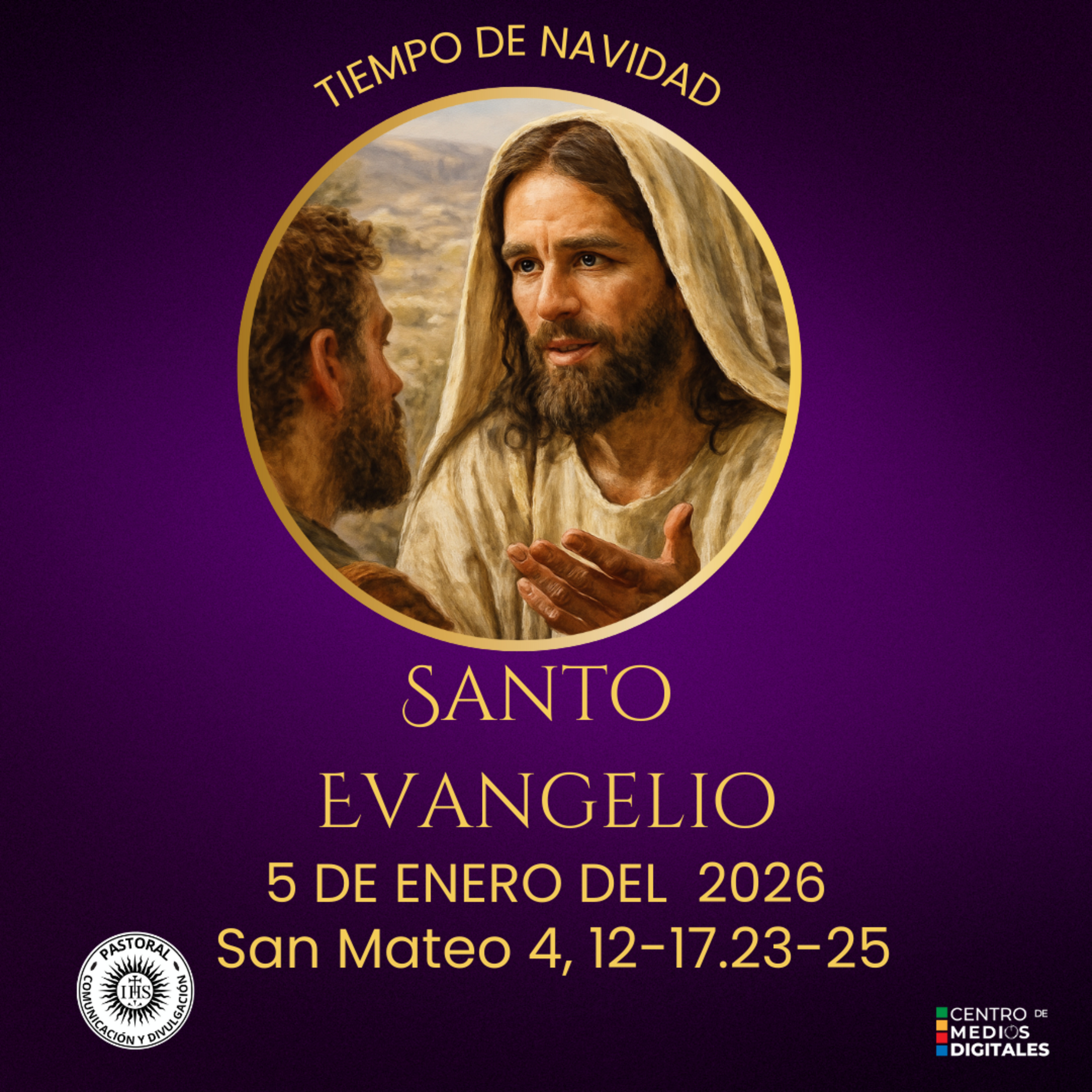 Evangelio del 5 de enero del 2026 según san Mateo 4, 12-17. 23-25 episode artwork
