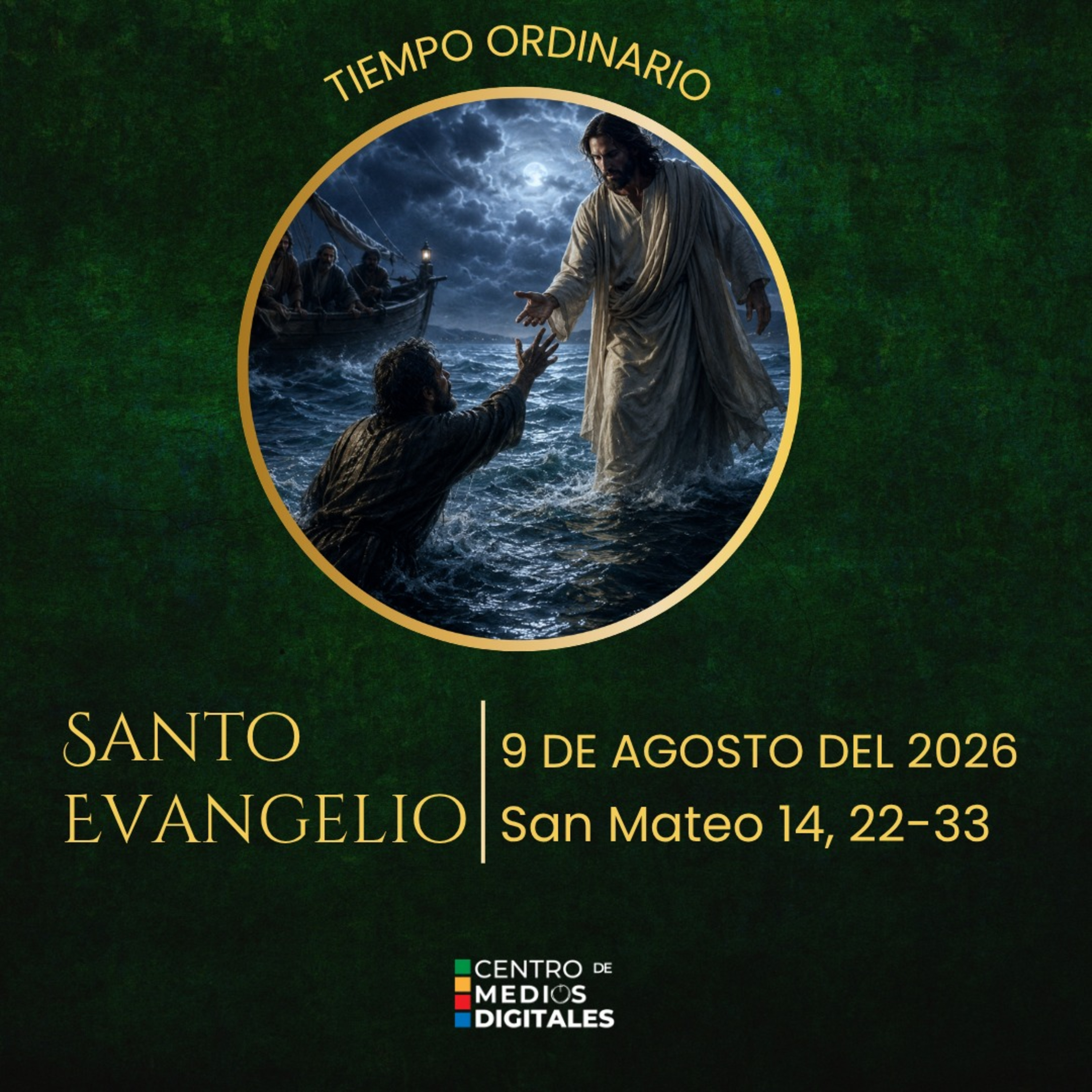 Evangelio del 9 de agosto del 2026 según san Mateo, capítulo 14, versículos 22 al 33 episode artwork
