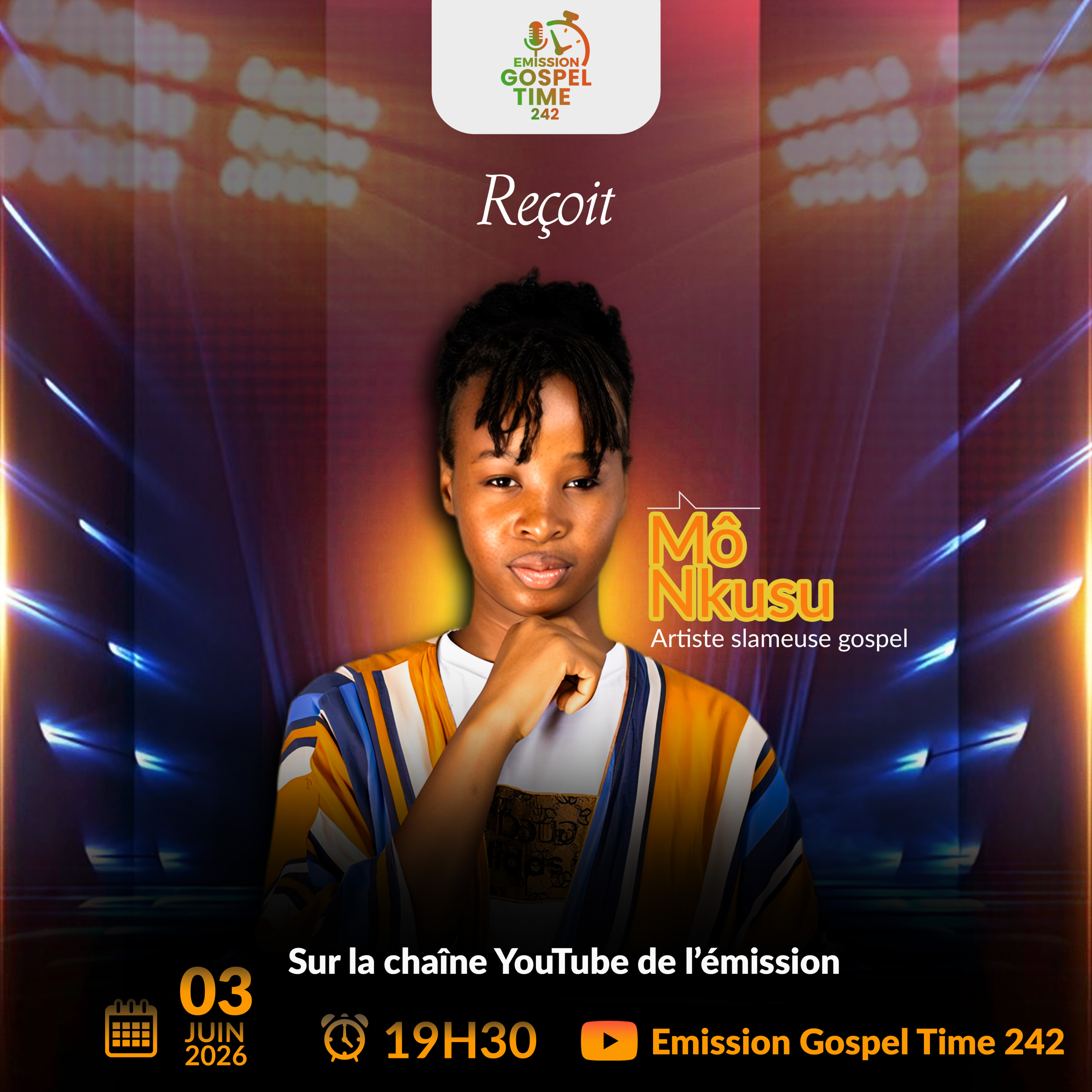 𝐄𝐍𝐓𝐑𝐄𝐓𝐈𝐄𝐍 𝐄𝐗𝐂𝐋𝐔𝐒𝐈𝐅 𝐀𝐕𝐄𝐂 𝐌𝐎̂ 𝐍𝐊𝐔𝐒𝐔 artiste slameuse | 𝐋e 𝐒𝐥𝐚𝐦 𝐚𝐮 𝐬𝐞𝐫𝐯𝐢𝐜𝐞 𝐝𝐞 𝐥'𝐄́𝐯𝐚𝐧𝐠𝐢𝐥𝐞 gospel 03 juin 2026