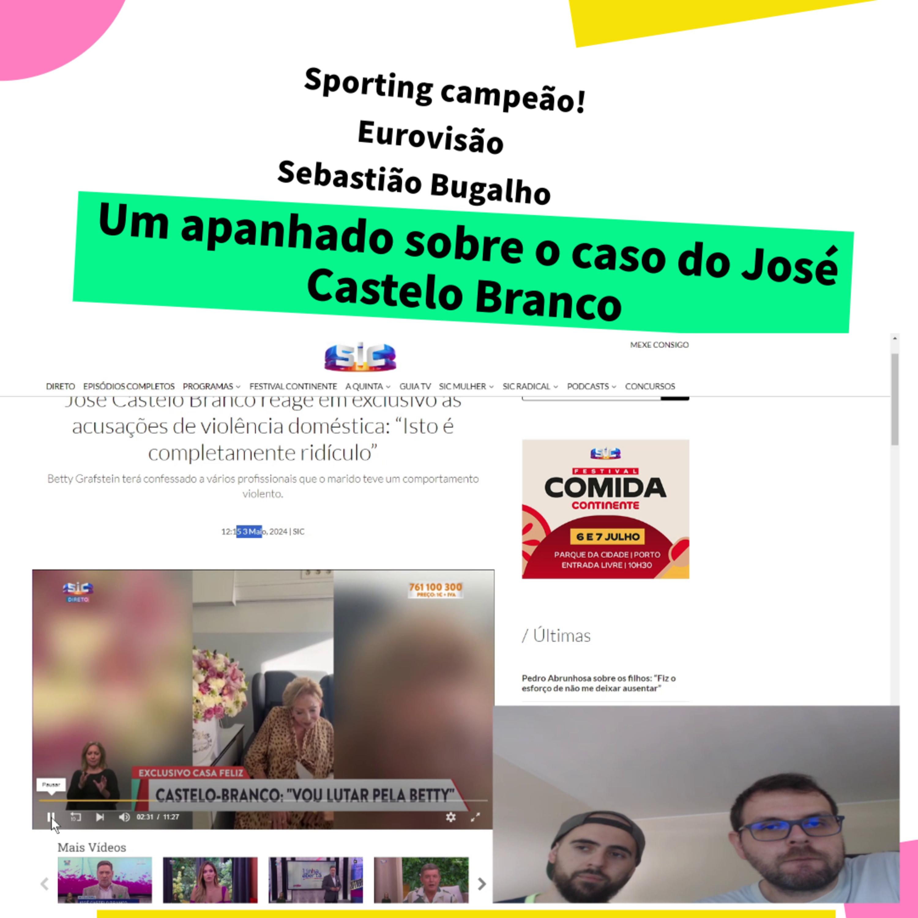 José Castelo Branco e a Betty | Eurovisão | Sporting Campeão | Sebastião Bugalho episode artwork