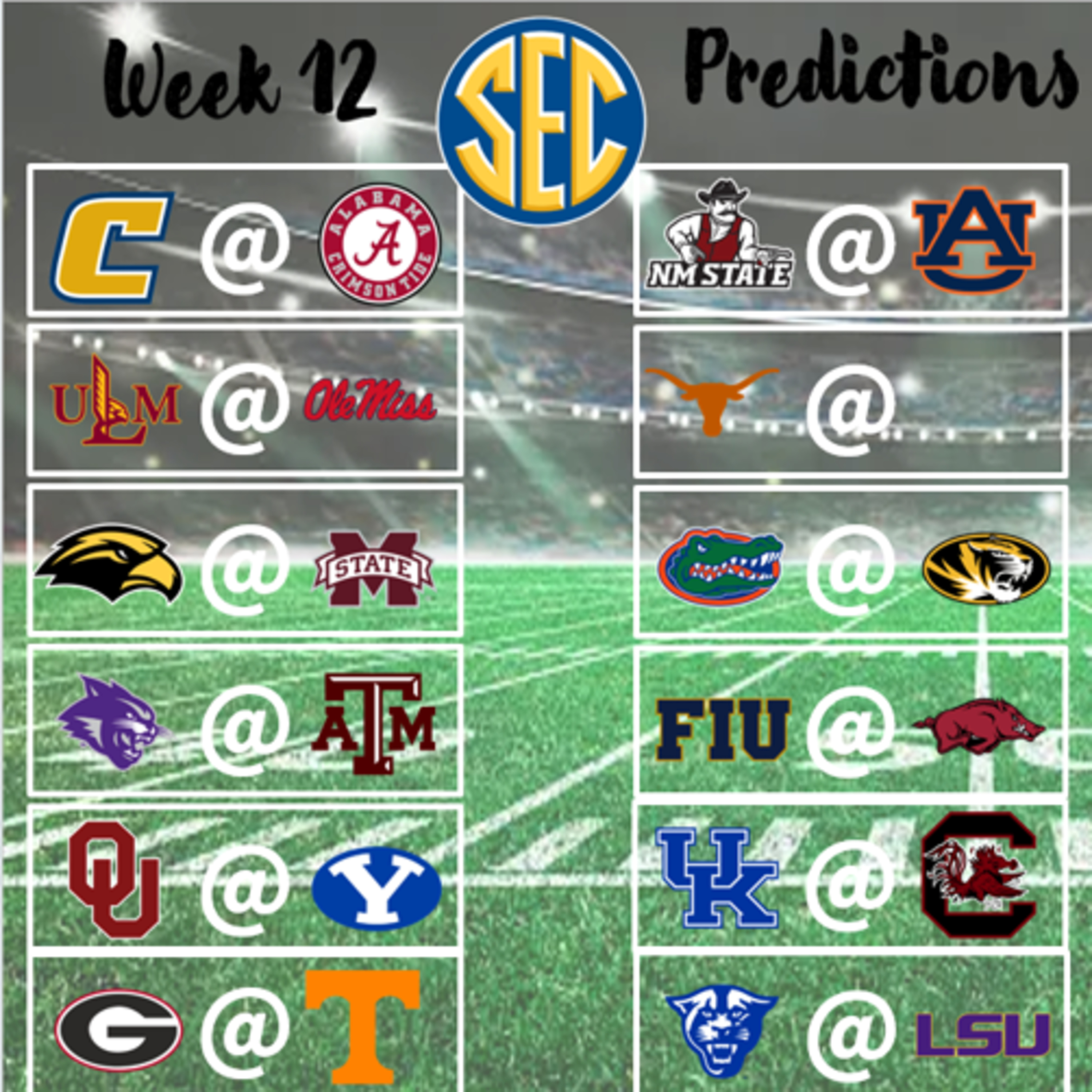 SEC Football Predictions - Week 12 episode artwork