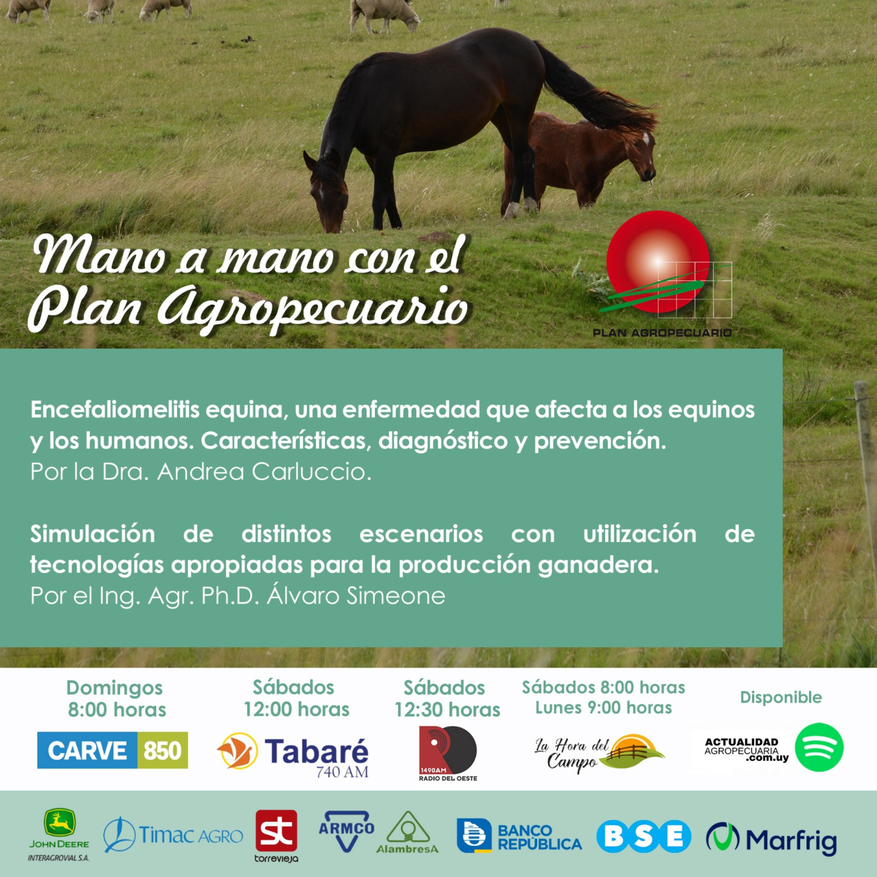 Encefaliomelitis equina; Tecnologías apropiadas para la producción ganadera.