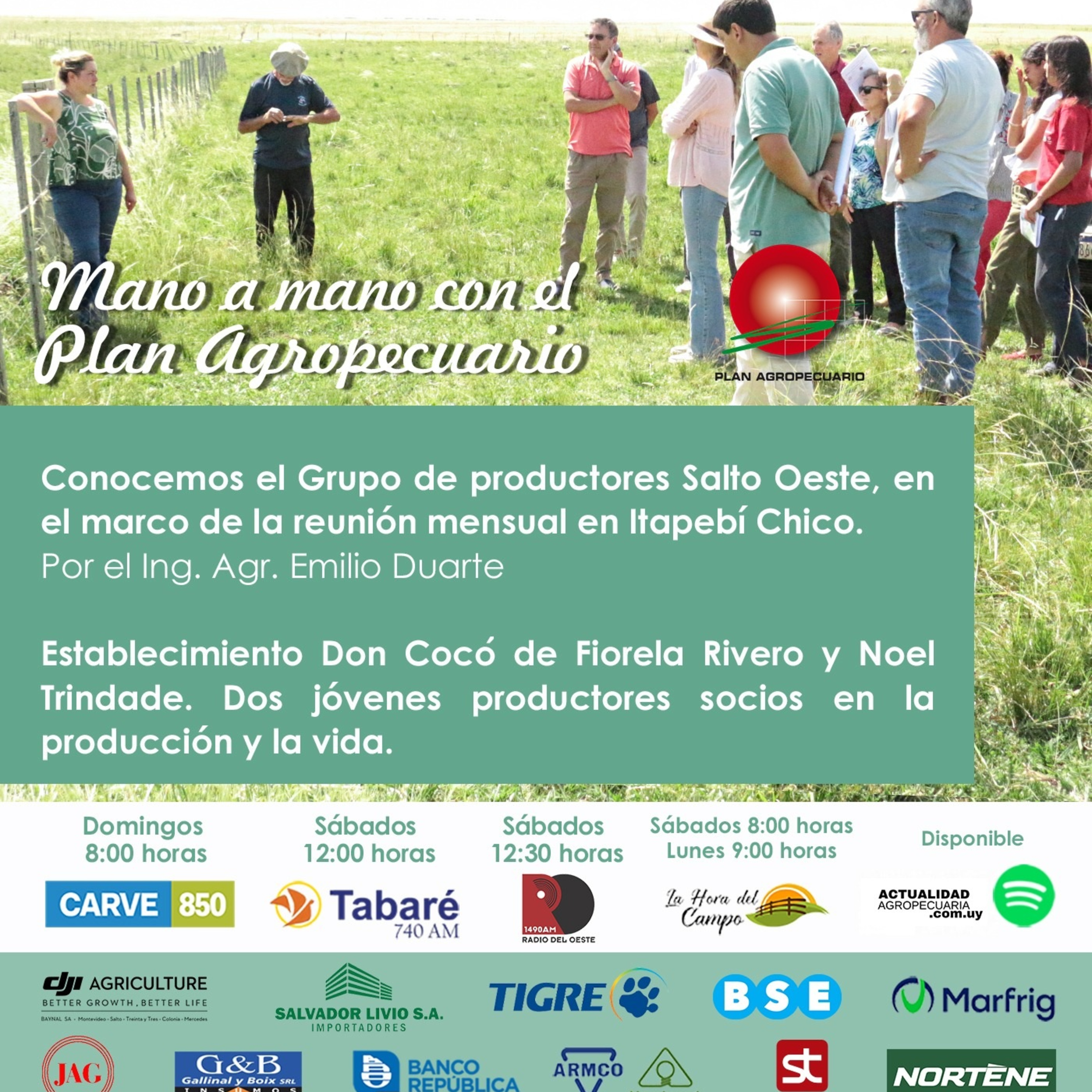Conocemos el Grupo de productores "Salto Oeste". Visitamos establecimiento de jóvenes productores. Grupos Plan.