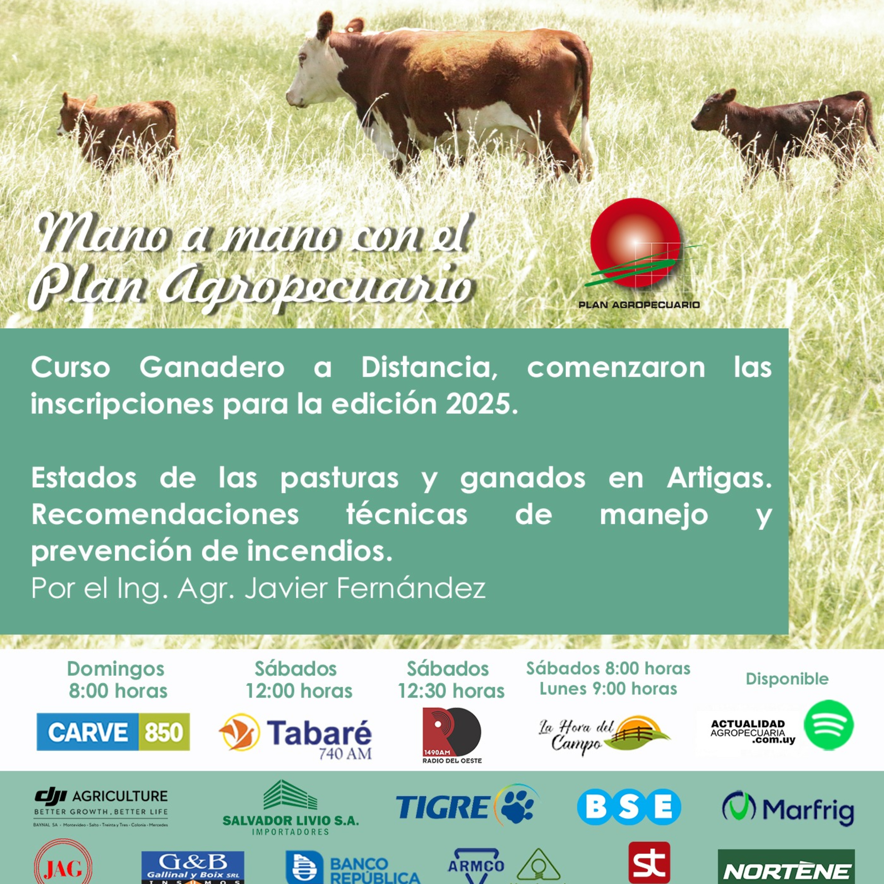 CGD 2025 abrieron las inscripciones. Estado de las pasturas y ganados en Artigas. Recomendaciones.