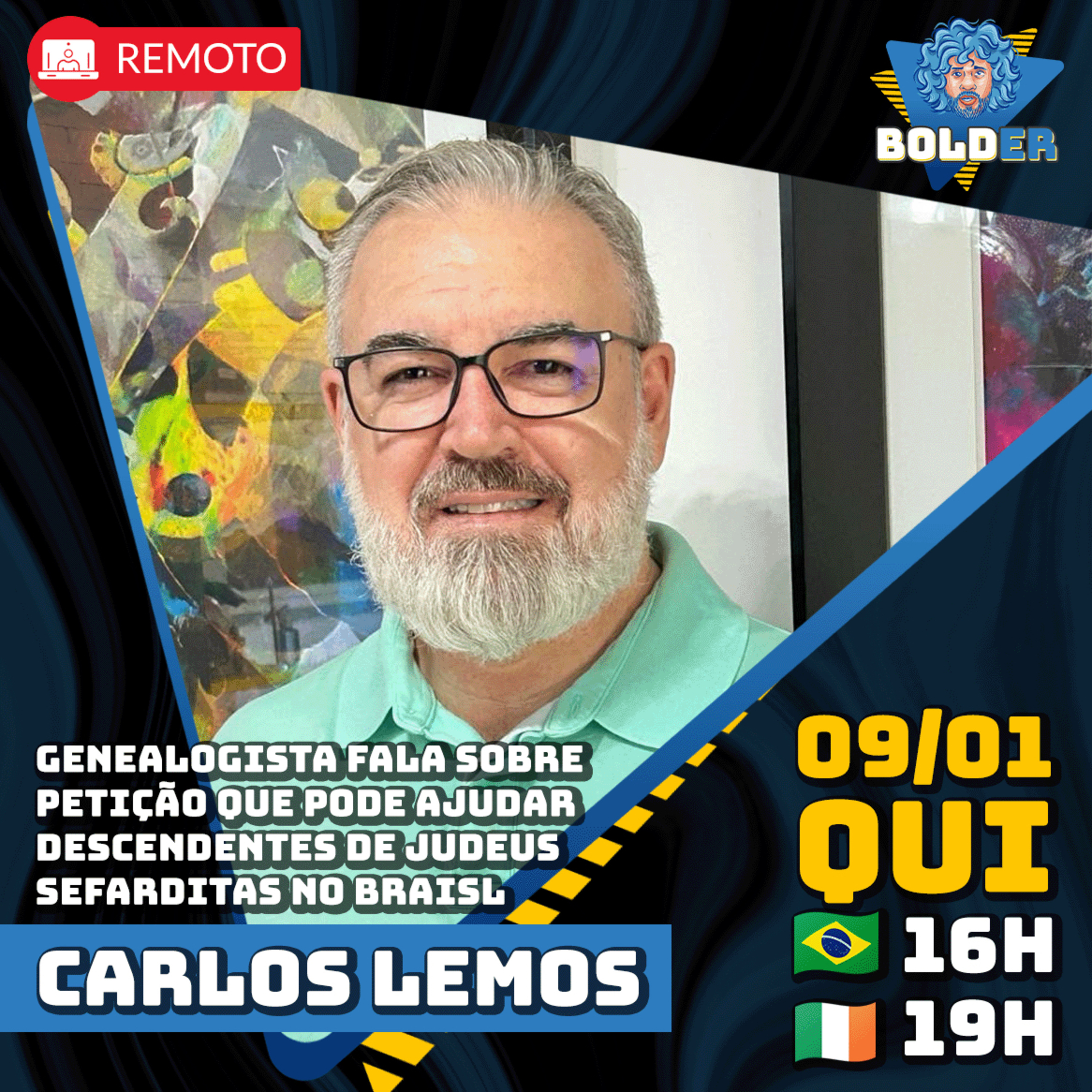 CIDADANIA PARA DESCENDENTES DE JUDEUS SEFARDITAS - Carlos Lemos | Bolder Podcast 394 episode artwork