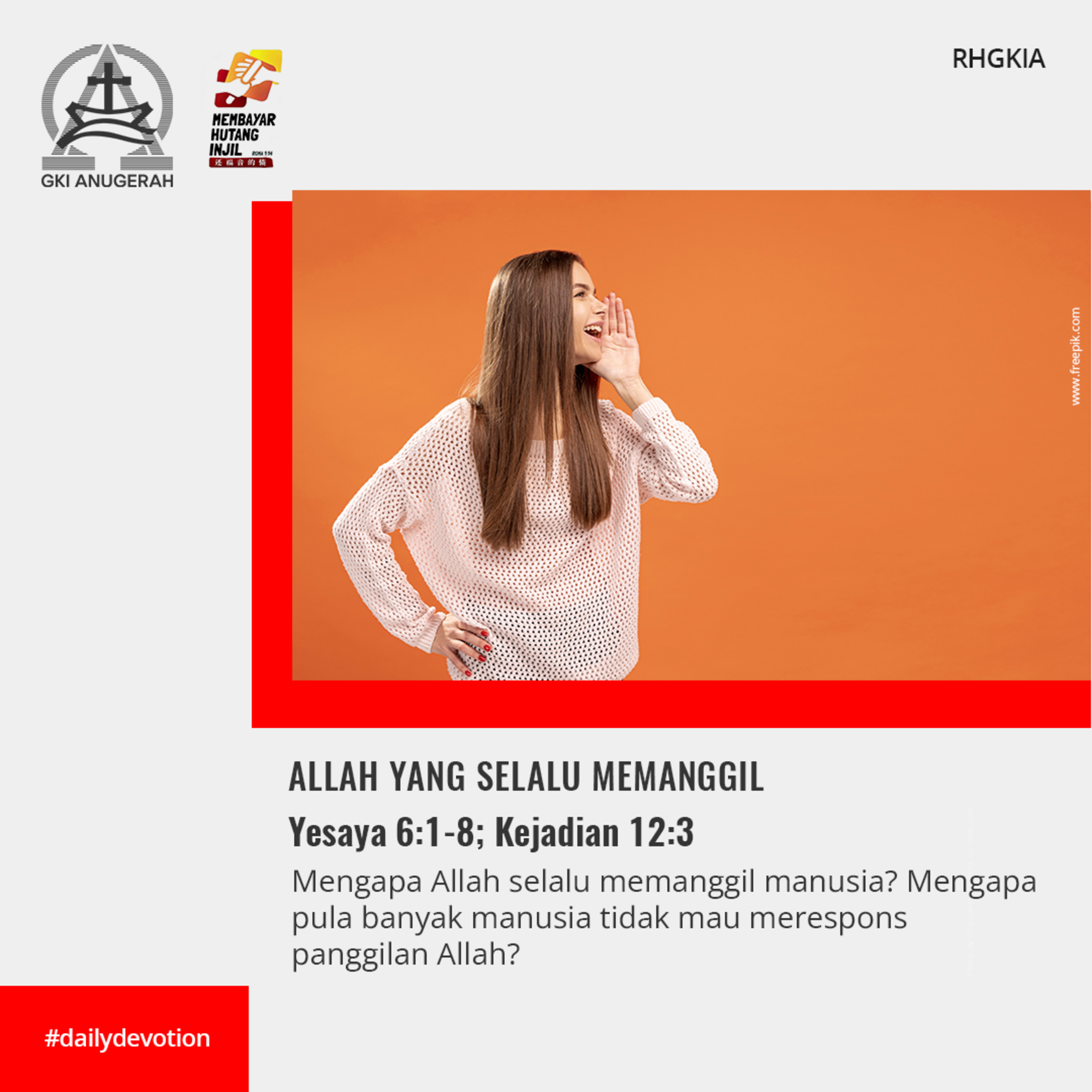 07 Agustus 2023 - Allah Yang Selalu Memanggil - Renungan Harian GKI Anugerah episode artwork