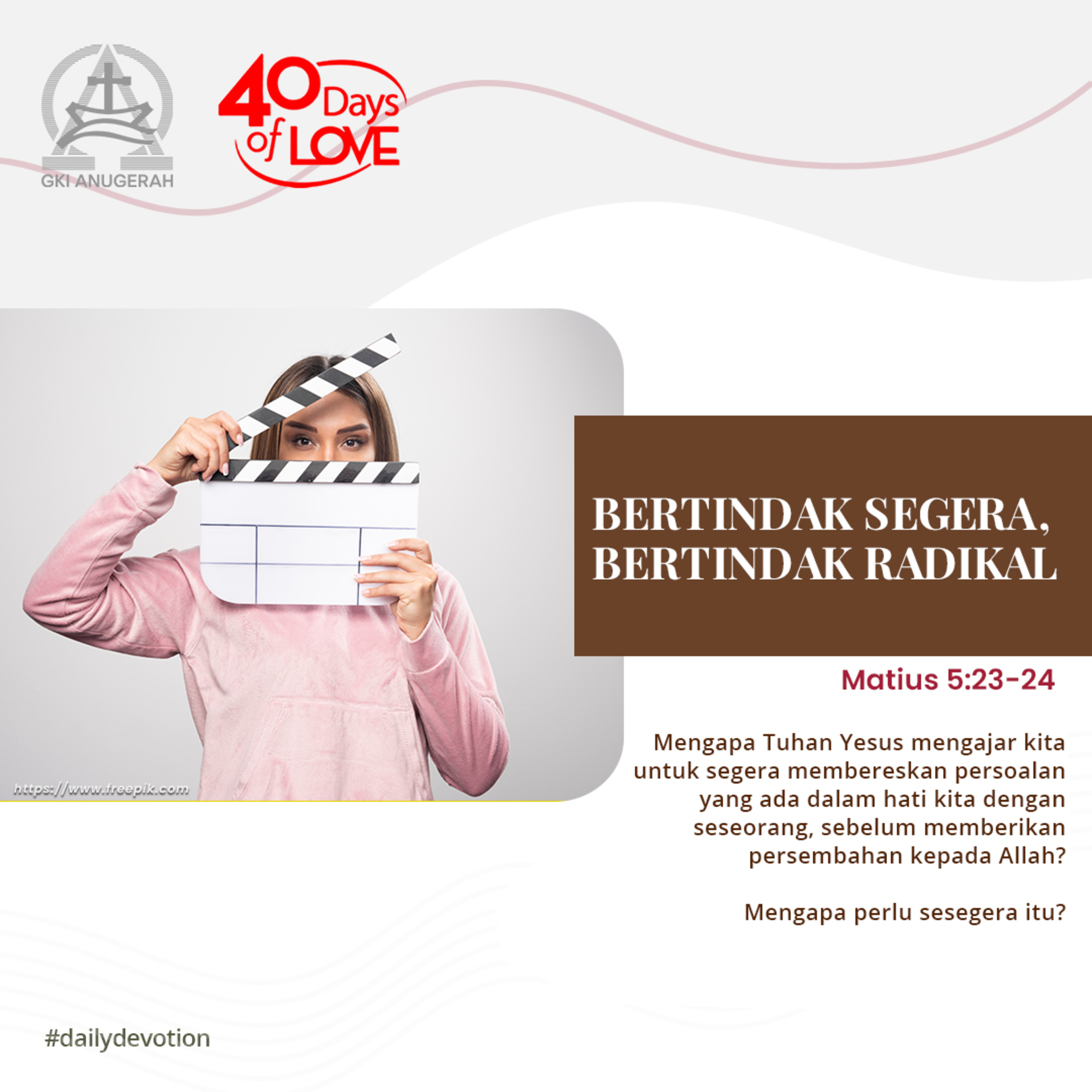 01 September 2023 - Bertindak Segera, Bertindak Radikal - Renungan Harian GKI Anugerah episode artwork