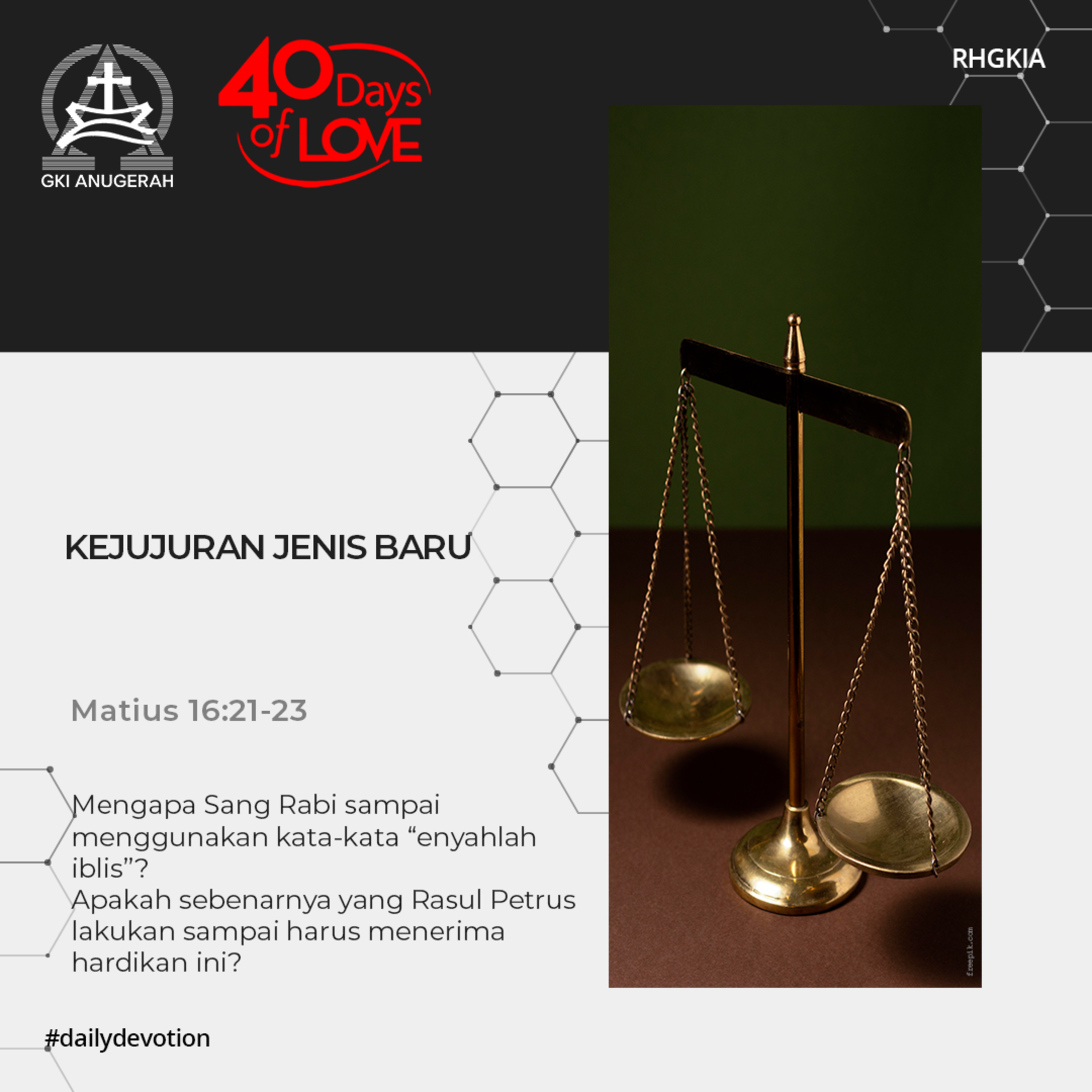 07 September 2023 - Kejujuran Jenis Baru - Renungan Harian GKI Anugerah episode artwork