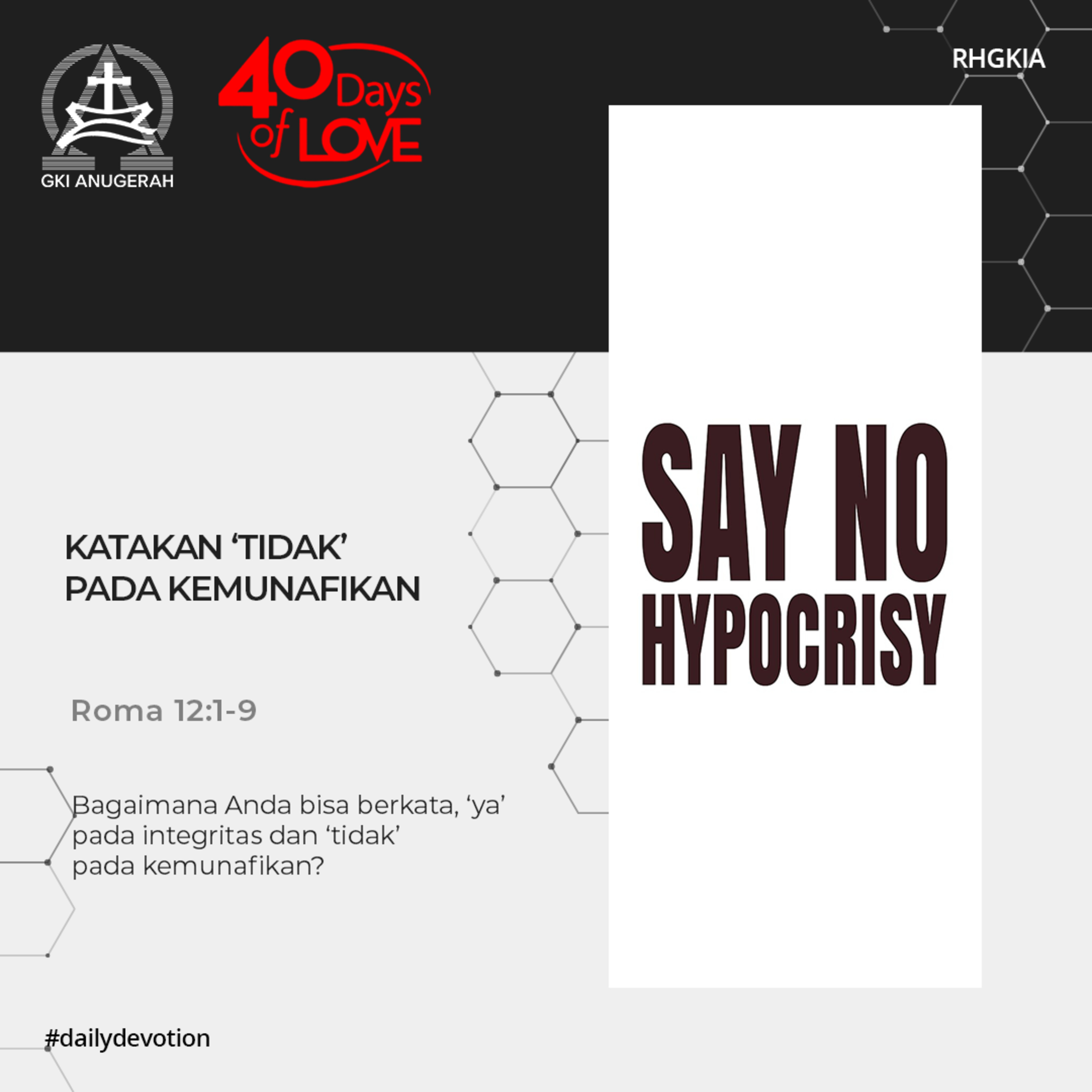 12 September 2023 - Katakan ‘Tidak’ Pada Kemunafikan - Renungan Harian GKI Anugerah episode artwork